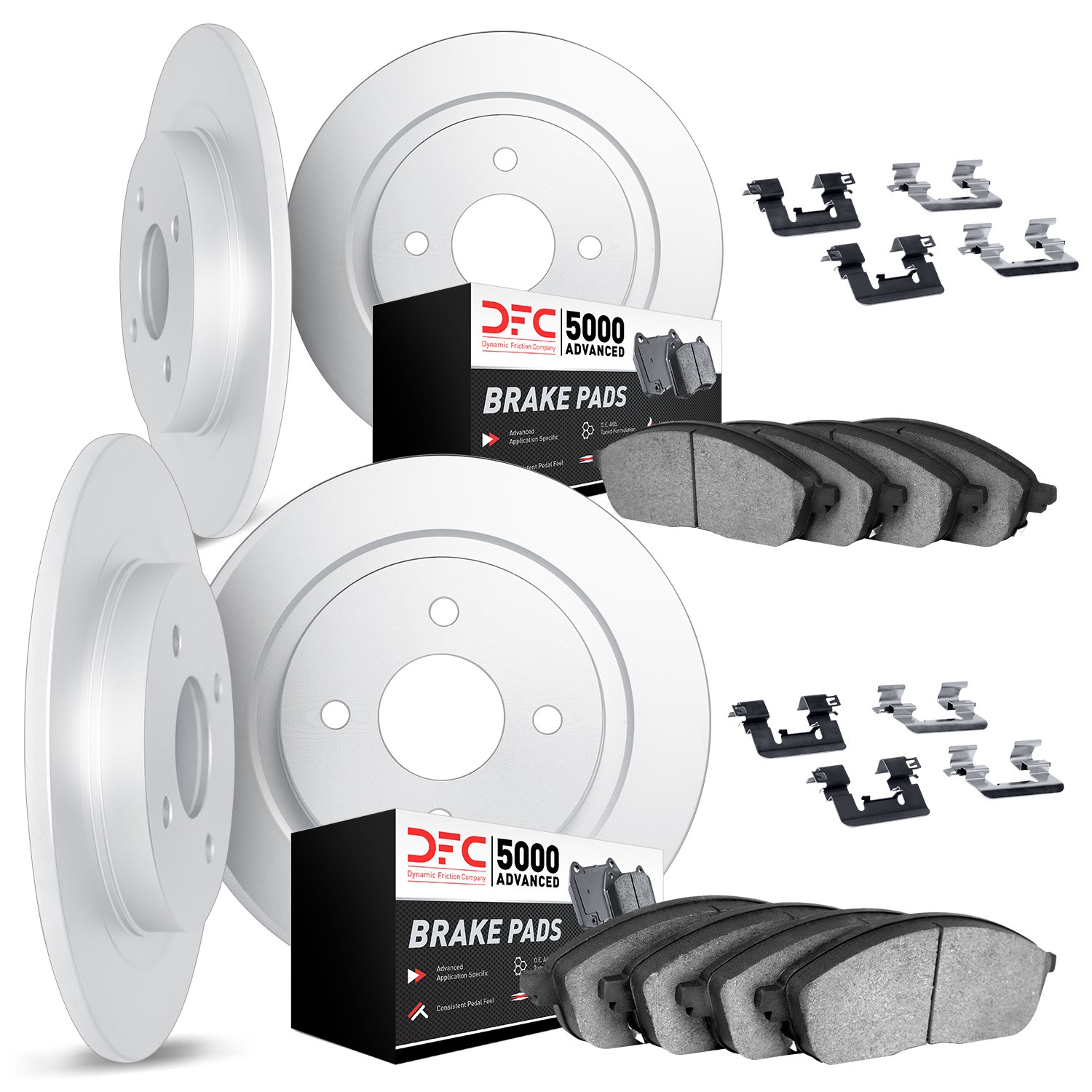 DYN 6514-07010 DFC Rotors with 5000 Advanced Brake Pads includes Hardware