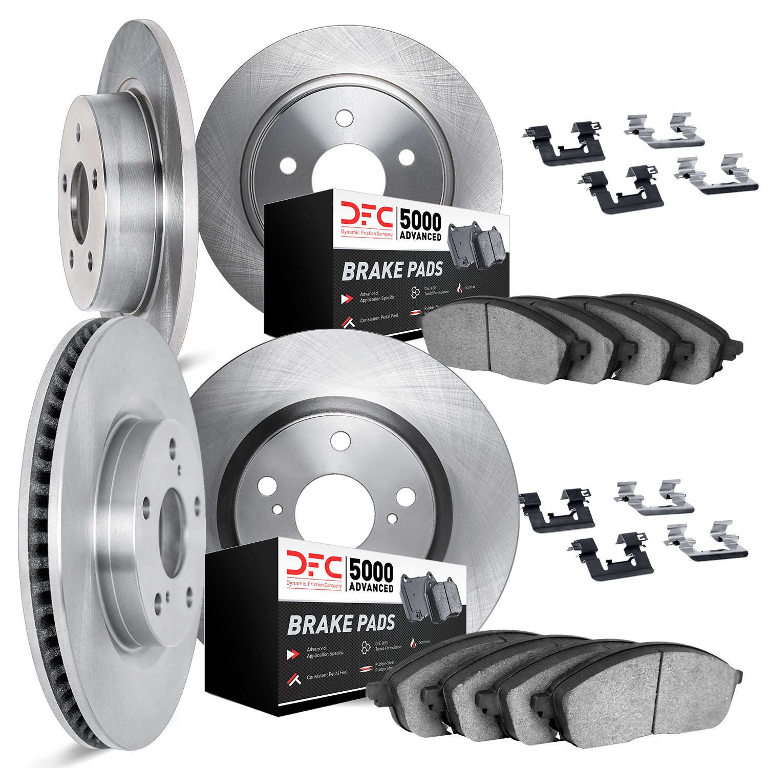 DYN 6514-16003 DFC Rotors with 5000 Advanced Brake Pads includes Hardware