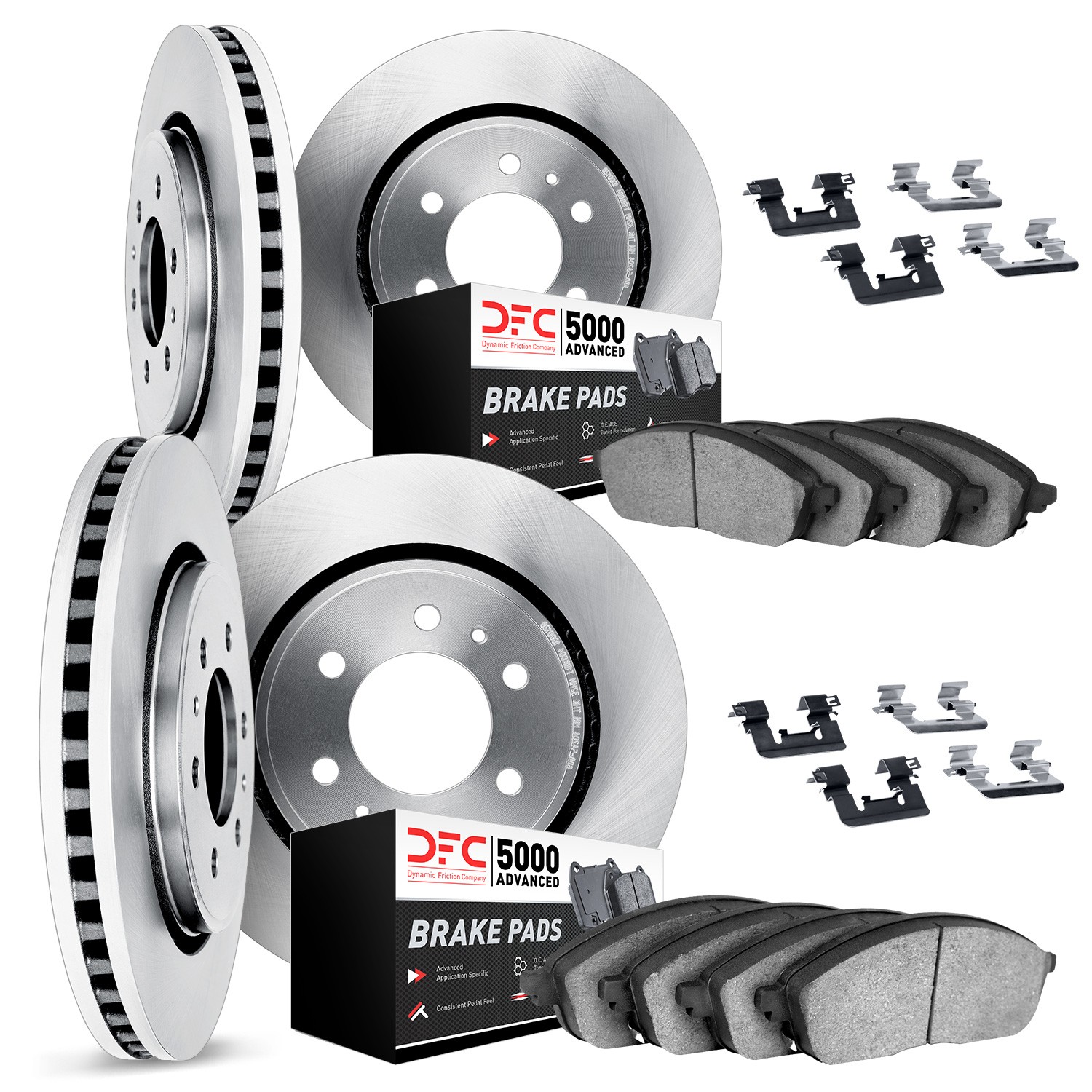 DYN 6514-48021 DFC Brake Rotor with 5000 Brake Pads and Hardware Kit