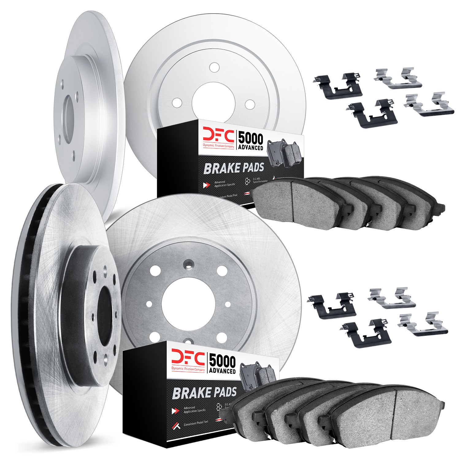 DYN 6514-73075 DFC Rotors with 5000 Advanced Brake Pads includes Hardware