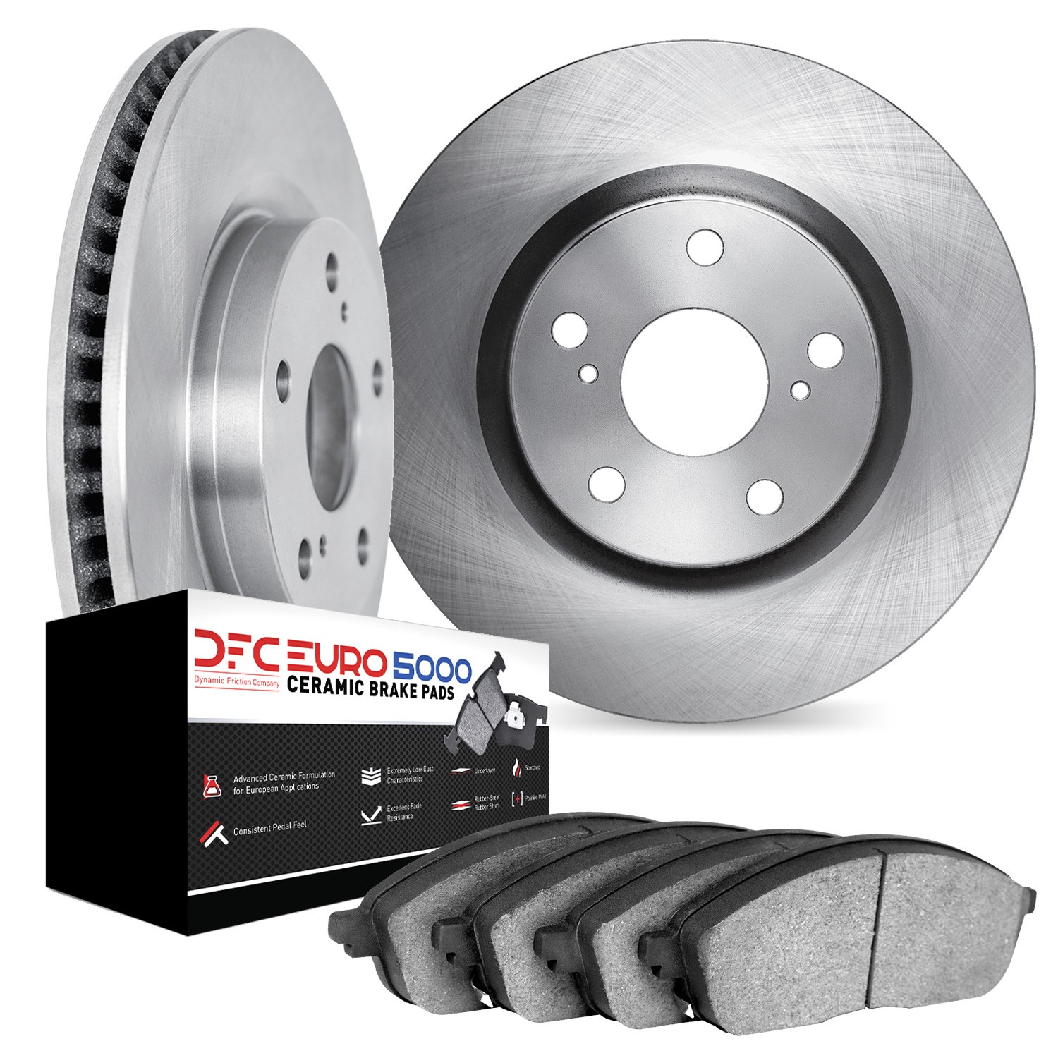 DYN 6602-63178 DFC Rotors with EURO 5000 Ceramic Brake Pads - Image 2