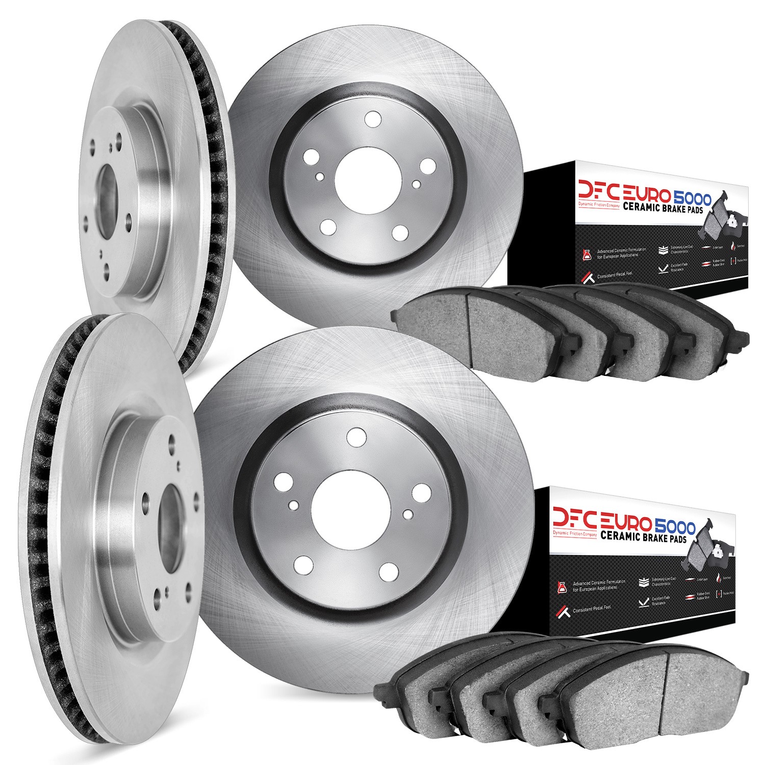 DYN 6604-02010 DFC Rotors with EURO 5000 Ceramic Brake Pads