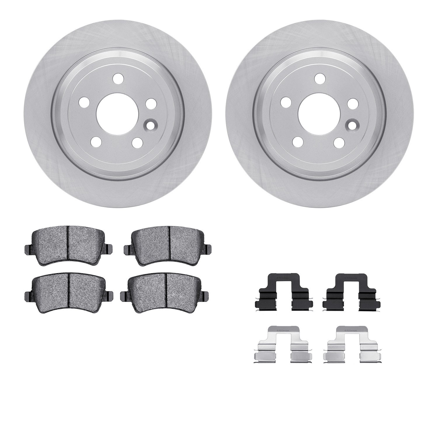 DYN 6612-11095 DFC Rotors with EURO 5000 Ceramic Brake Pads includes Hardware