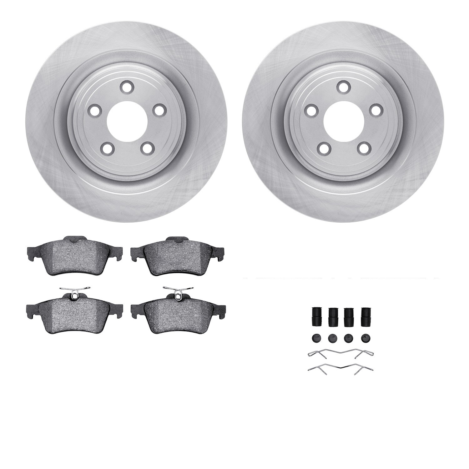 DYN 6612-20047 DFC Rotors with EURO 5000 Ceramic Brake Pads includes Hardware
