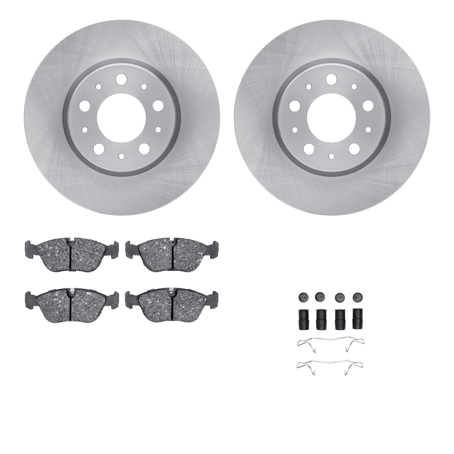DYN 6612-27091 DFC Rotors with EURO 5000 Ceramic Brake Pads includes Hardware