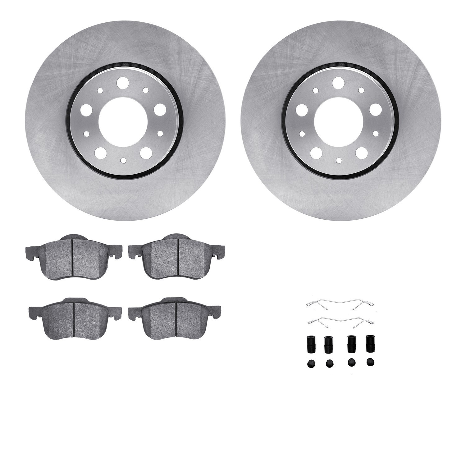 DYN 6612-27127 DFC Rotors with EURO 5000 Ceramic Brake Pads includes Hardware