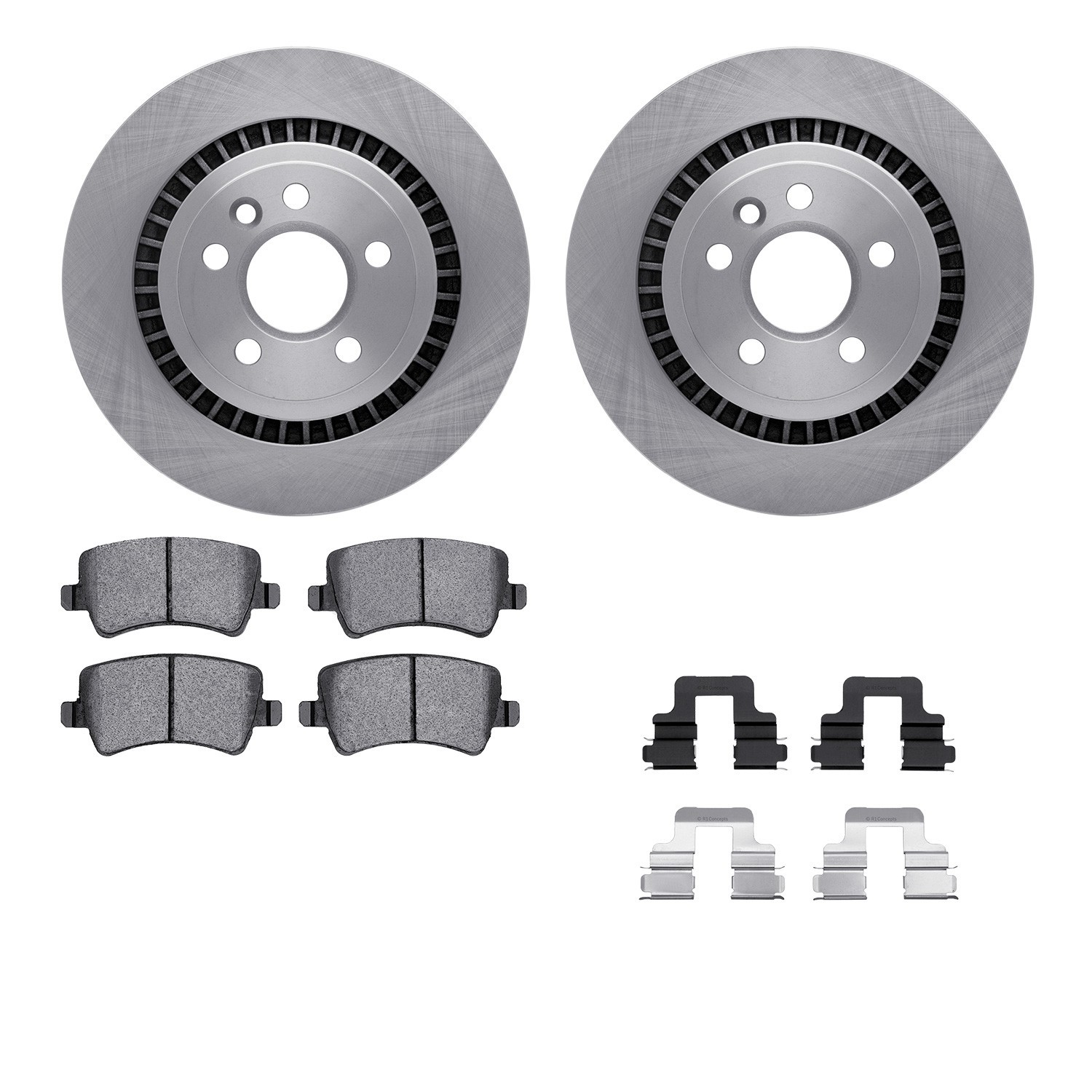 DYN 6612-27244 DFC Rotors with EURO 5000 Ceramic Brake Pads includes Hardware