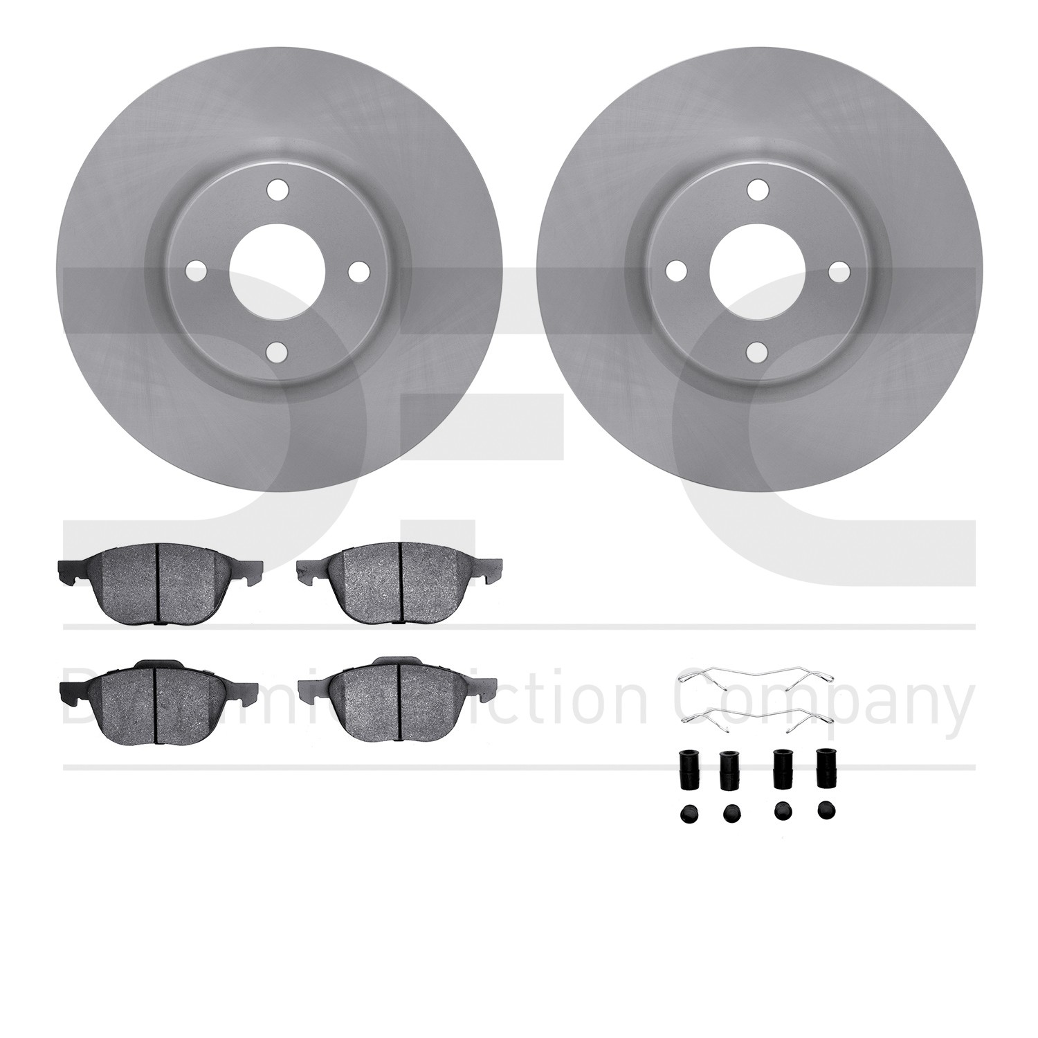 DYN 6612-54111 DFC Rotors with EURO 5000 Ceramic Brake Pads includes Hardware