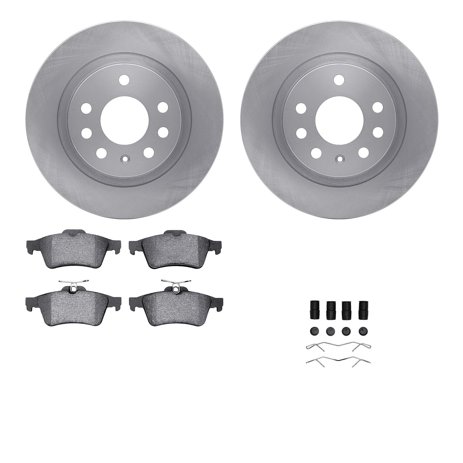 DYN 6612-65057 DFC Rotors with EURO 5000 Ceramic Brake Pads includes Hardware