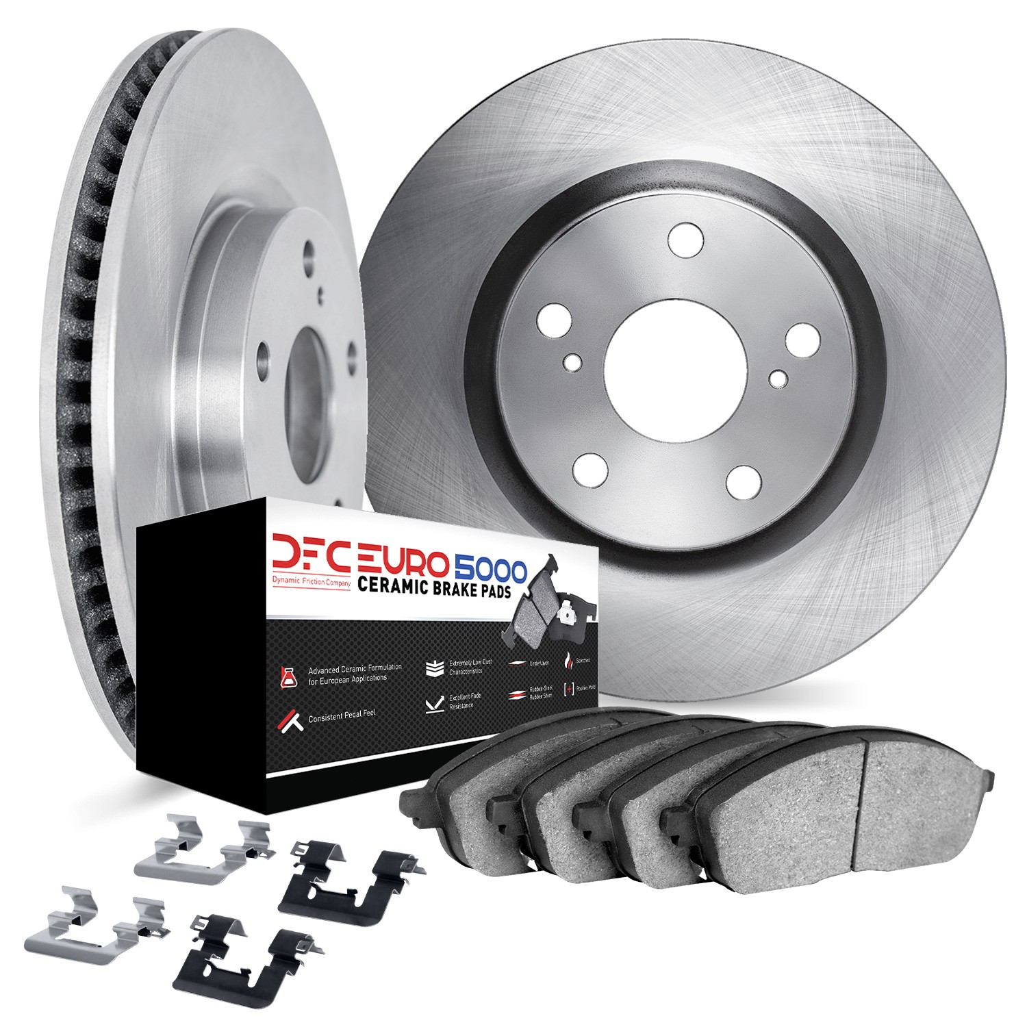 DYN 6612-68007 DFC Rotors with EURO 5000 Ceramic Brake Pads includes Hardware