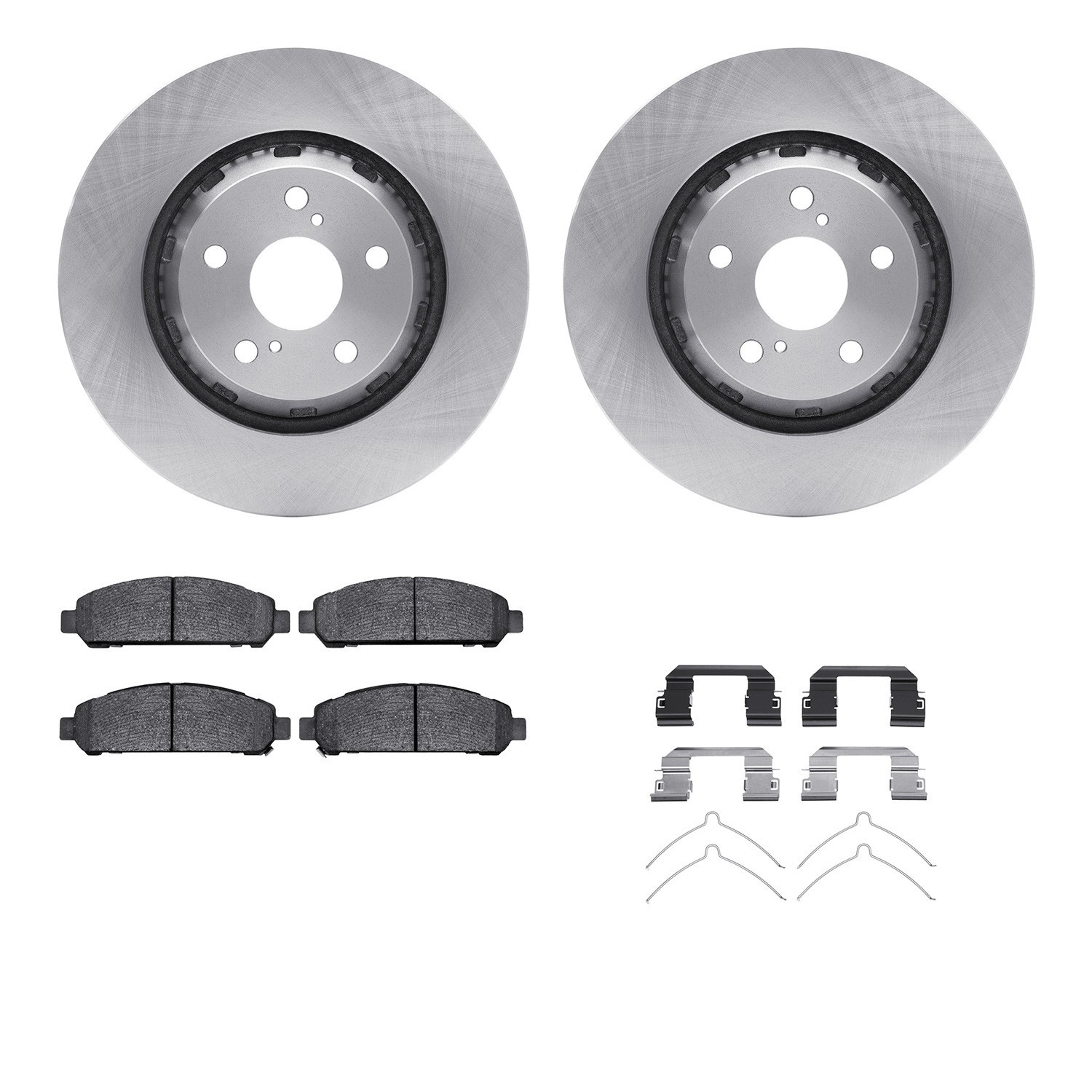 DYN 6612-76011 DFC Rotors with EURO 5000 Ceramic Brake Pads includes Hardware