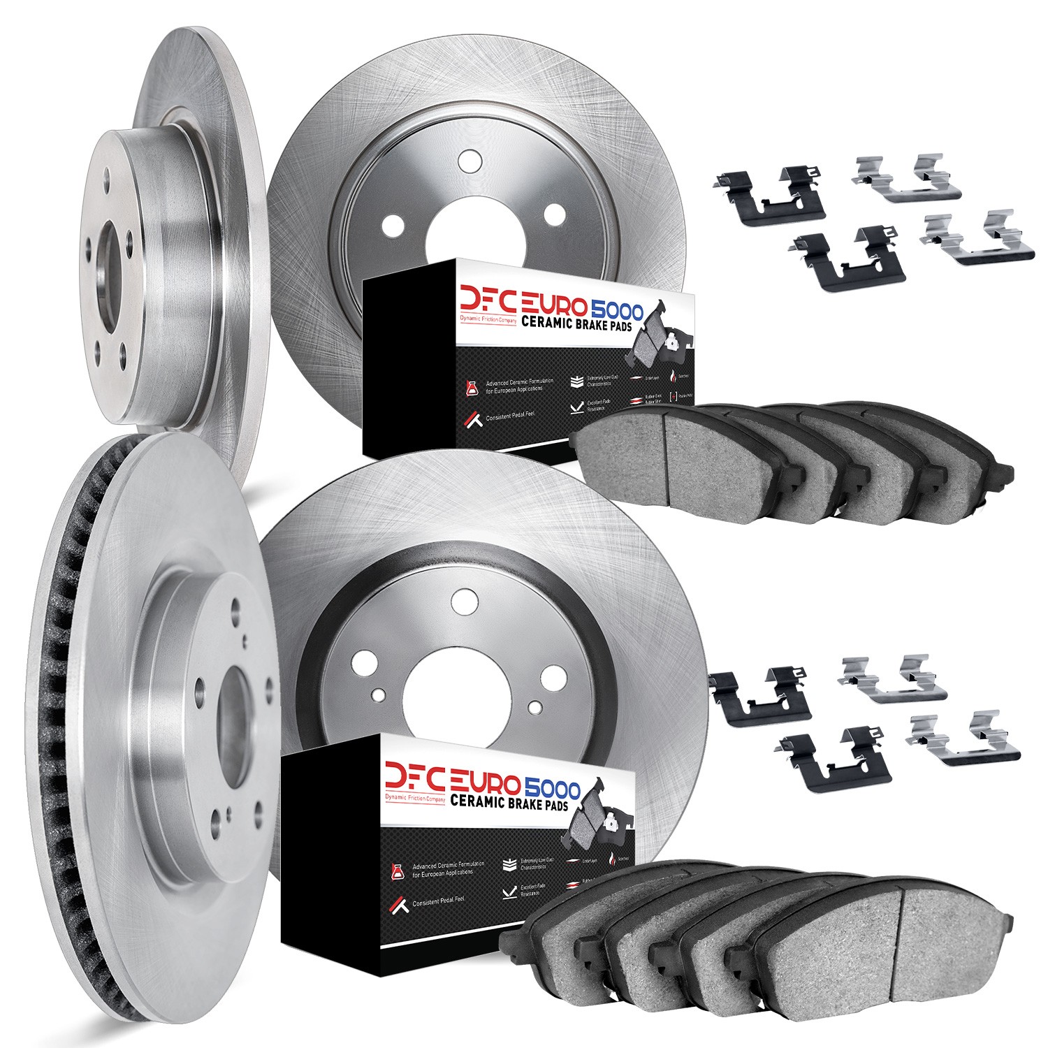 DYN 6614-10010 DFC Rotors with EURO 5000 Ceramic Brake Pads includes Hardware