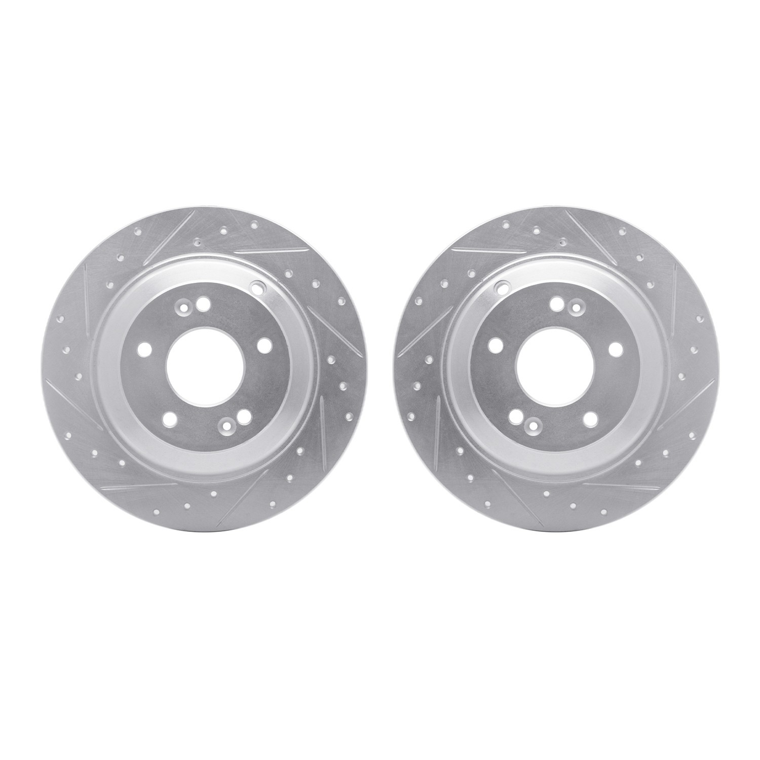 DYN 7002-03047 DFC Brake Rotors - Drilled & Slotted - Silver