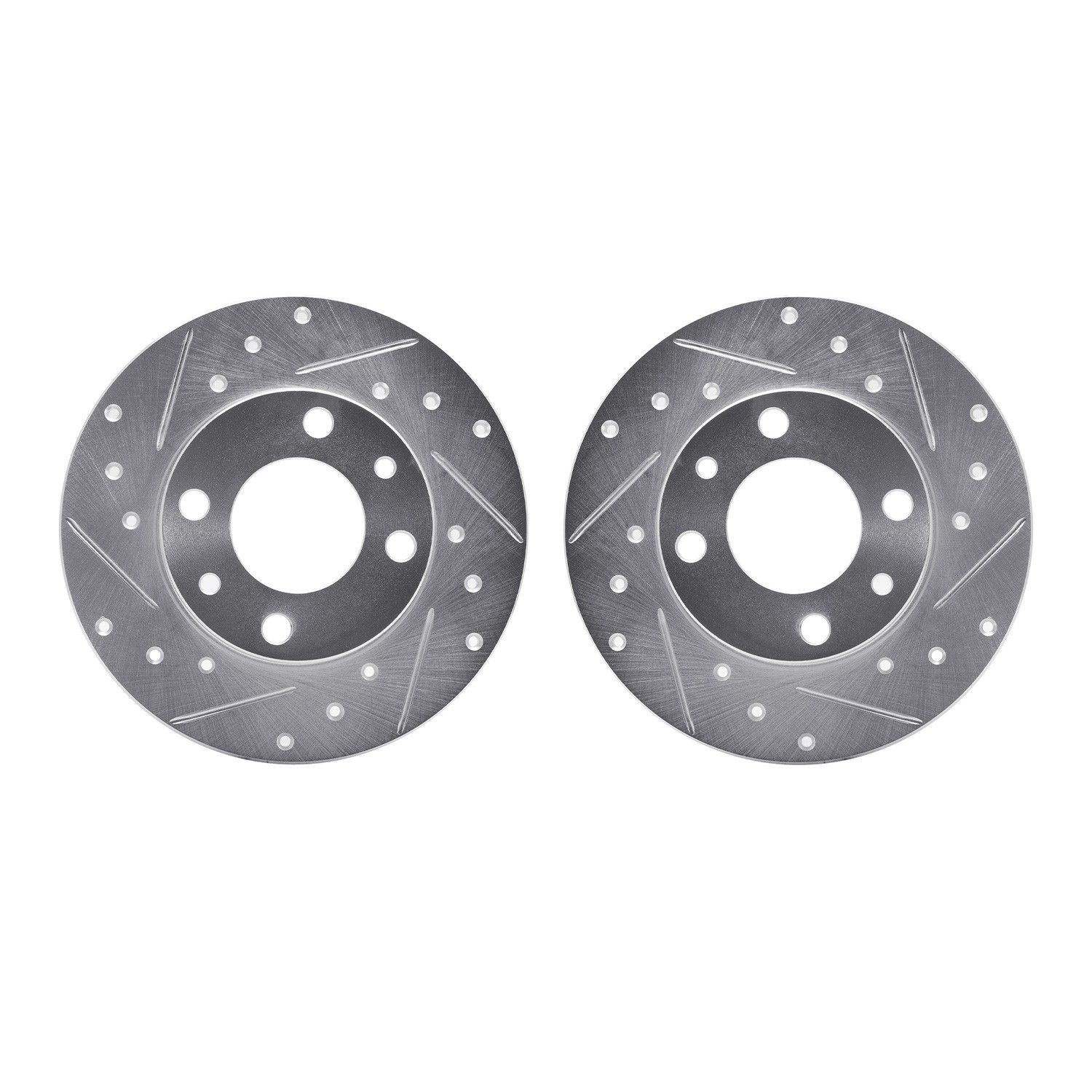 DYN 7002-07000 DFC Brake Rotors - Drilled & Slotted - Silver