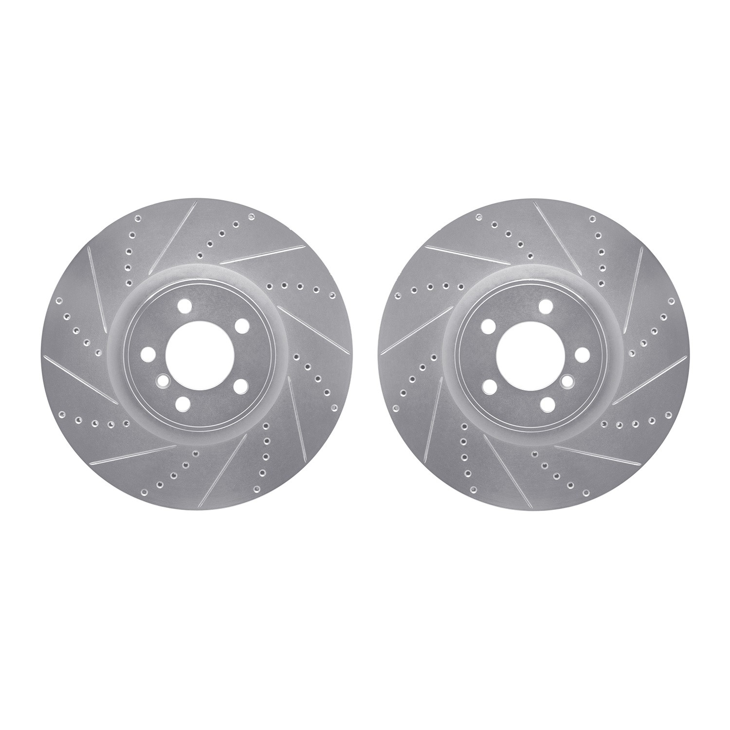 DYN 7002-11015 DFC Brake Rotors - Drilled & Slotted - Silver