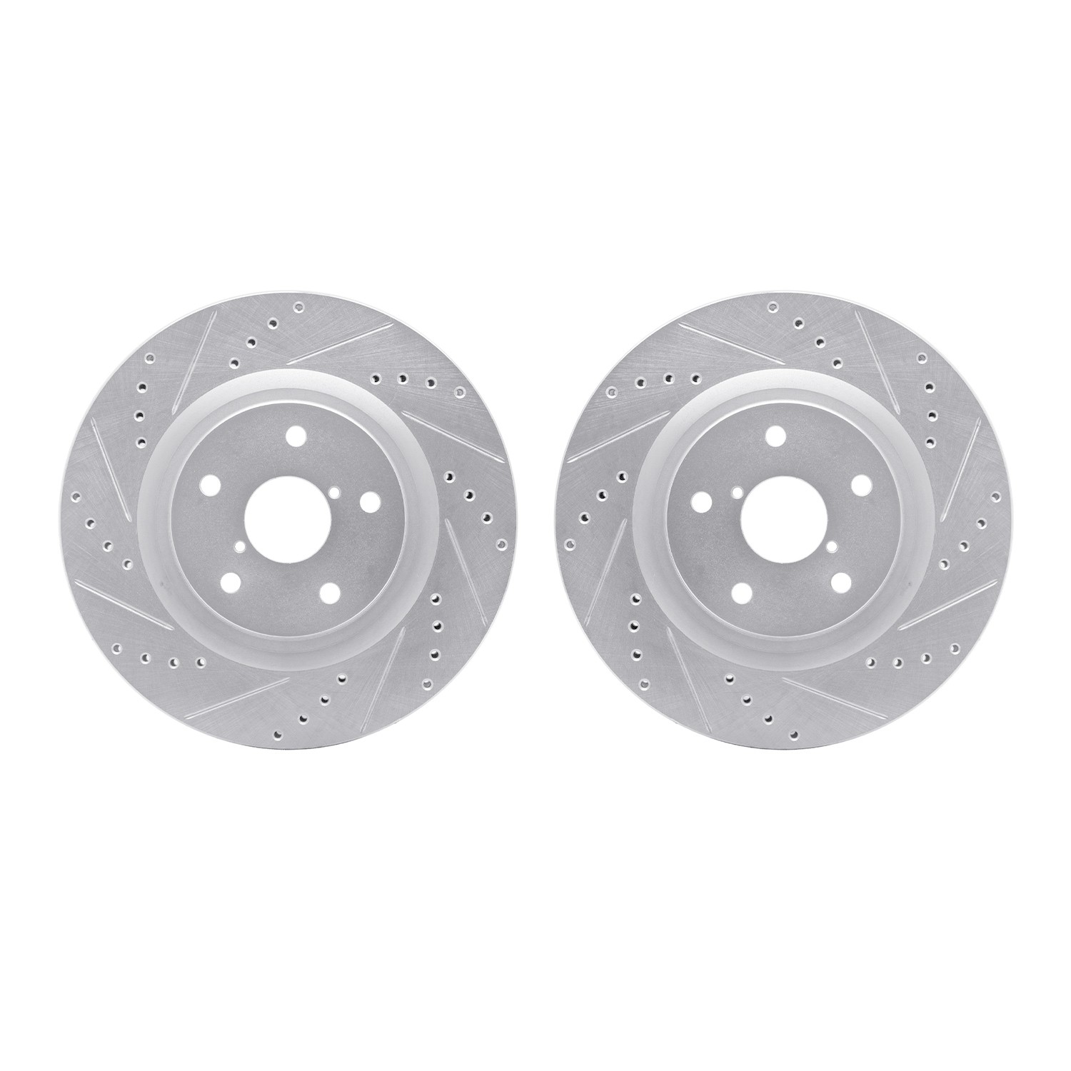 DYN 7002-13013 DFC Brake Rotors - Drilled & Slotted - Silver