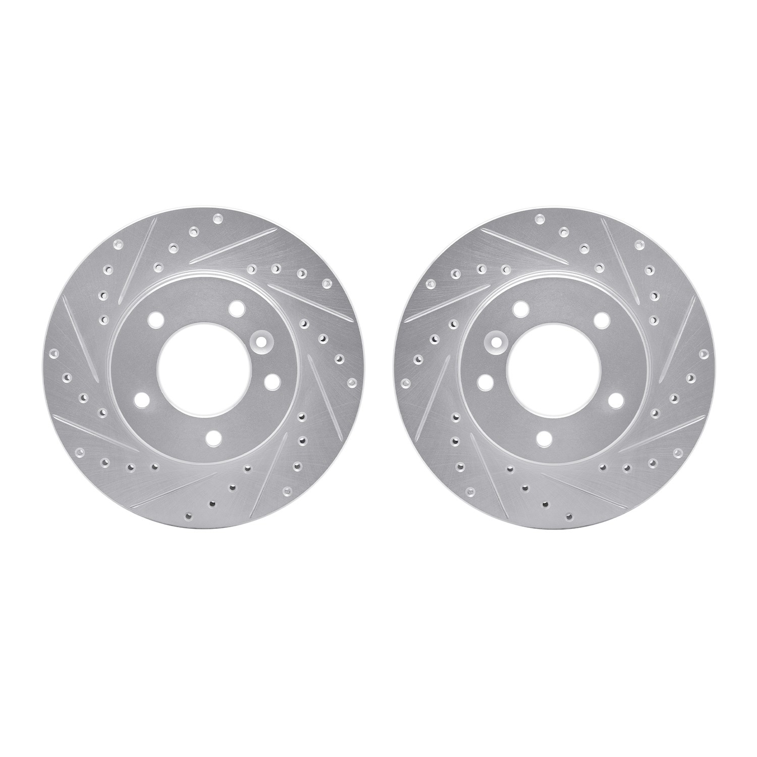 DYN 7002-20013 DFC Brake Rotors - Drilled & Slotted - Silver