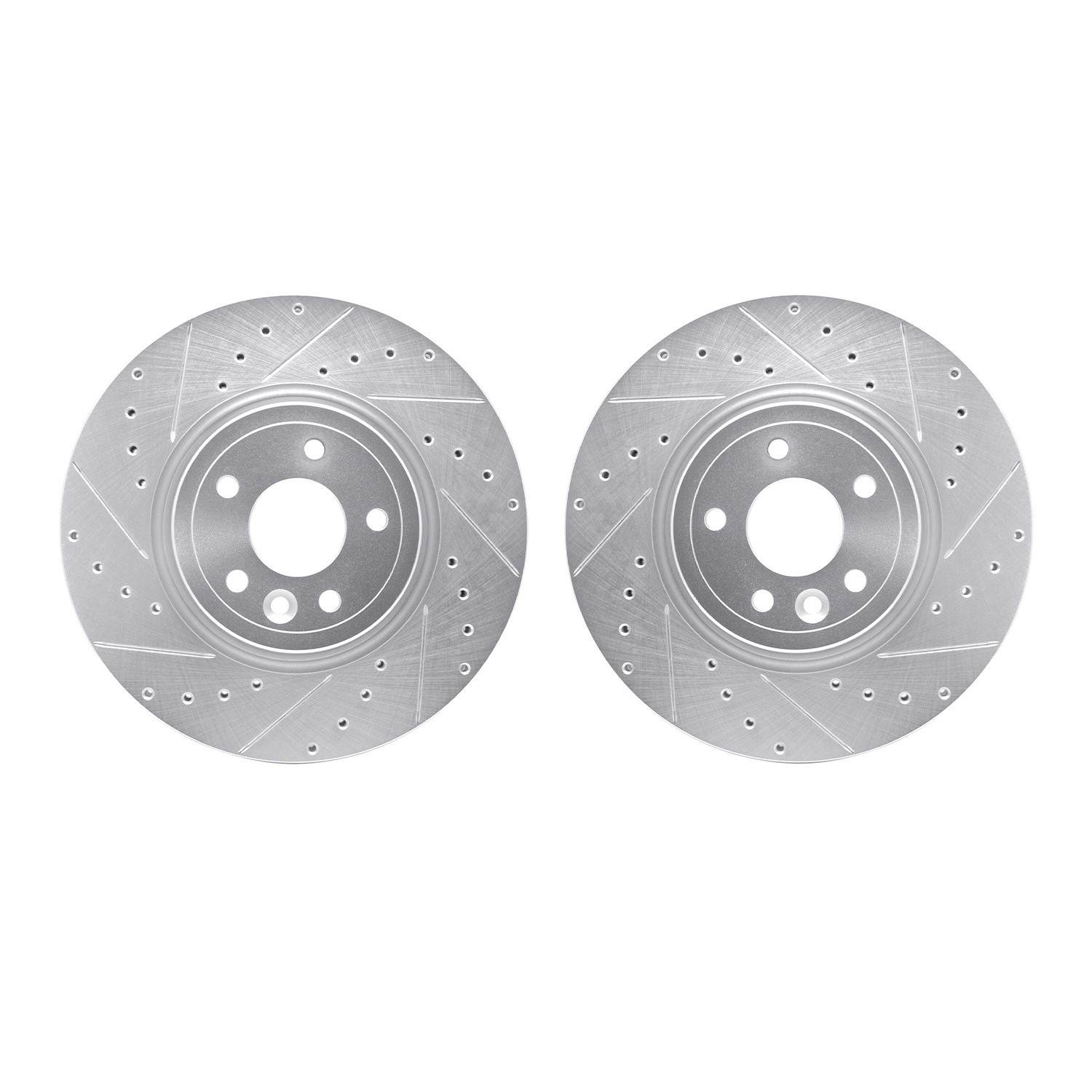 DYN 7002-20016 DFC Brake Rotors - Drilled & Slotted - Silver