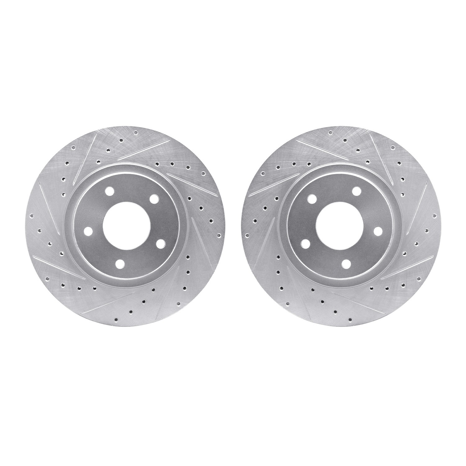DYN 7002-20020 DFC Brake Rotors - Drilled & Slotted - Silver