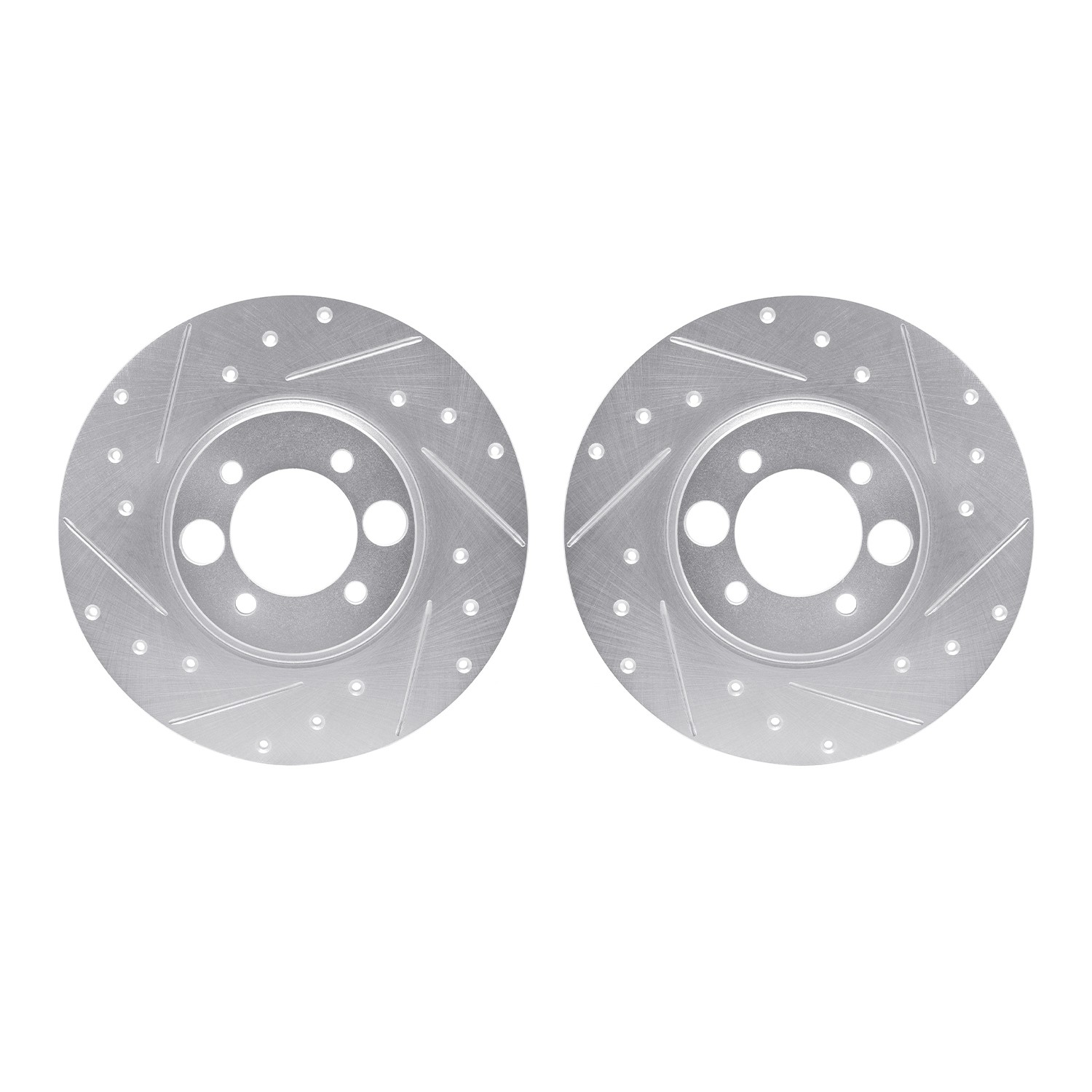 DYN 7002-20024 DFC Brake Rotors - Drilled & Slotted - Silver