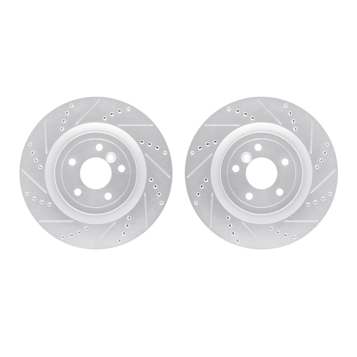 DYN 7002-20036 DFC Brake Rotors - Drilled & Slotted - Silver