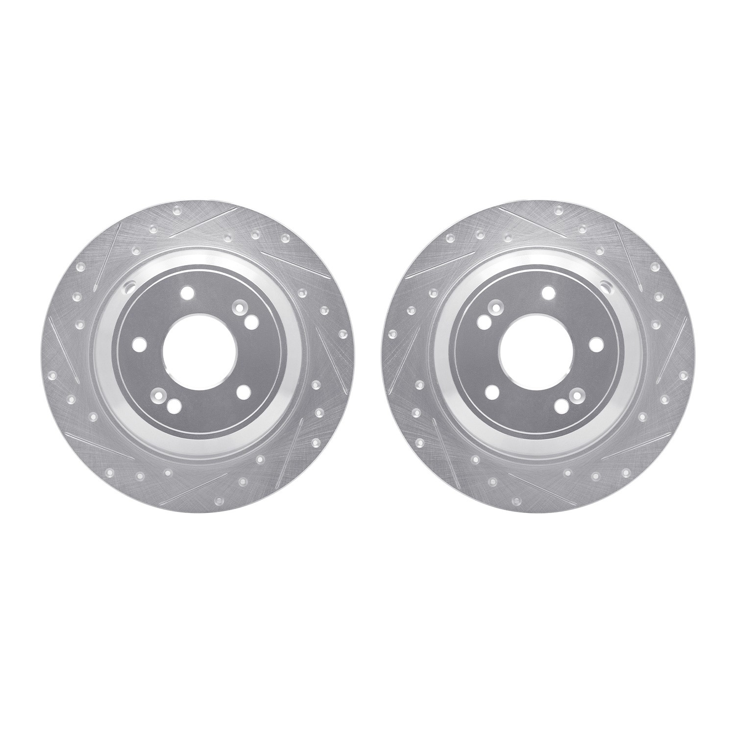 DYN 7002-21026 DFC Brake Rotors - Drilled & Slotted - Silver