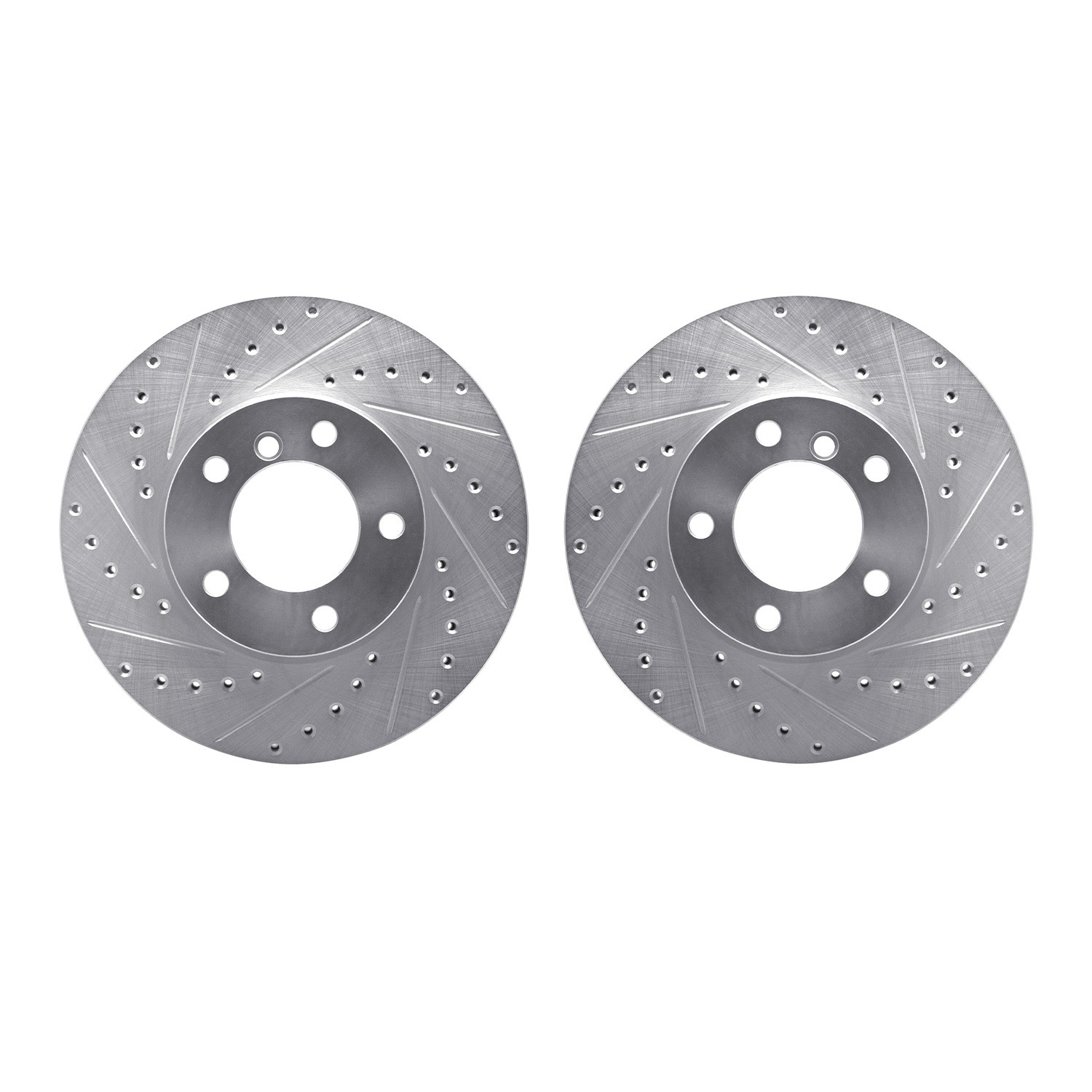 DYN 7002-31006 DFC Brake Rotors - Drilled & Slotted - Silver