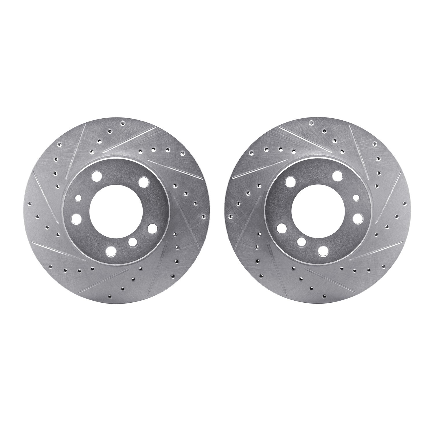DYN 7002-31024 DFC Brake Rotors - Drilled & Slotted - Silver