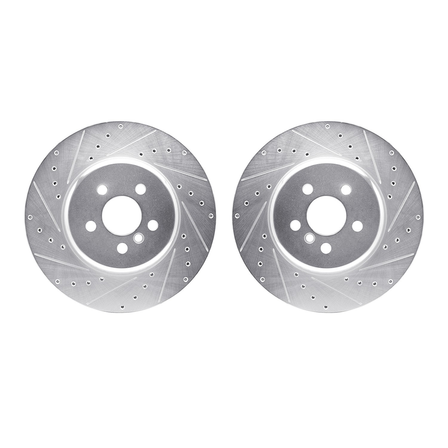 DYN 7002-31030 DFC Brake Rotors - Drilled & Slotted - Silver