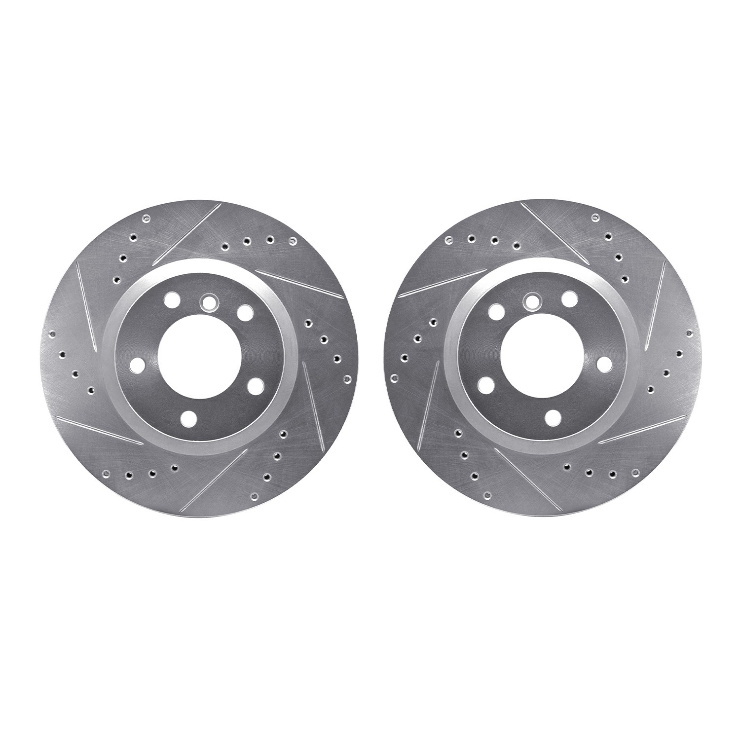 DYN 7002-31050 DFC Brake Rotors - Drilled & Slotted - Silver