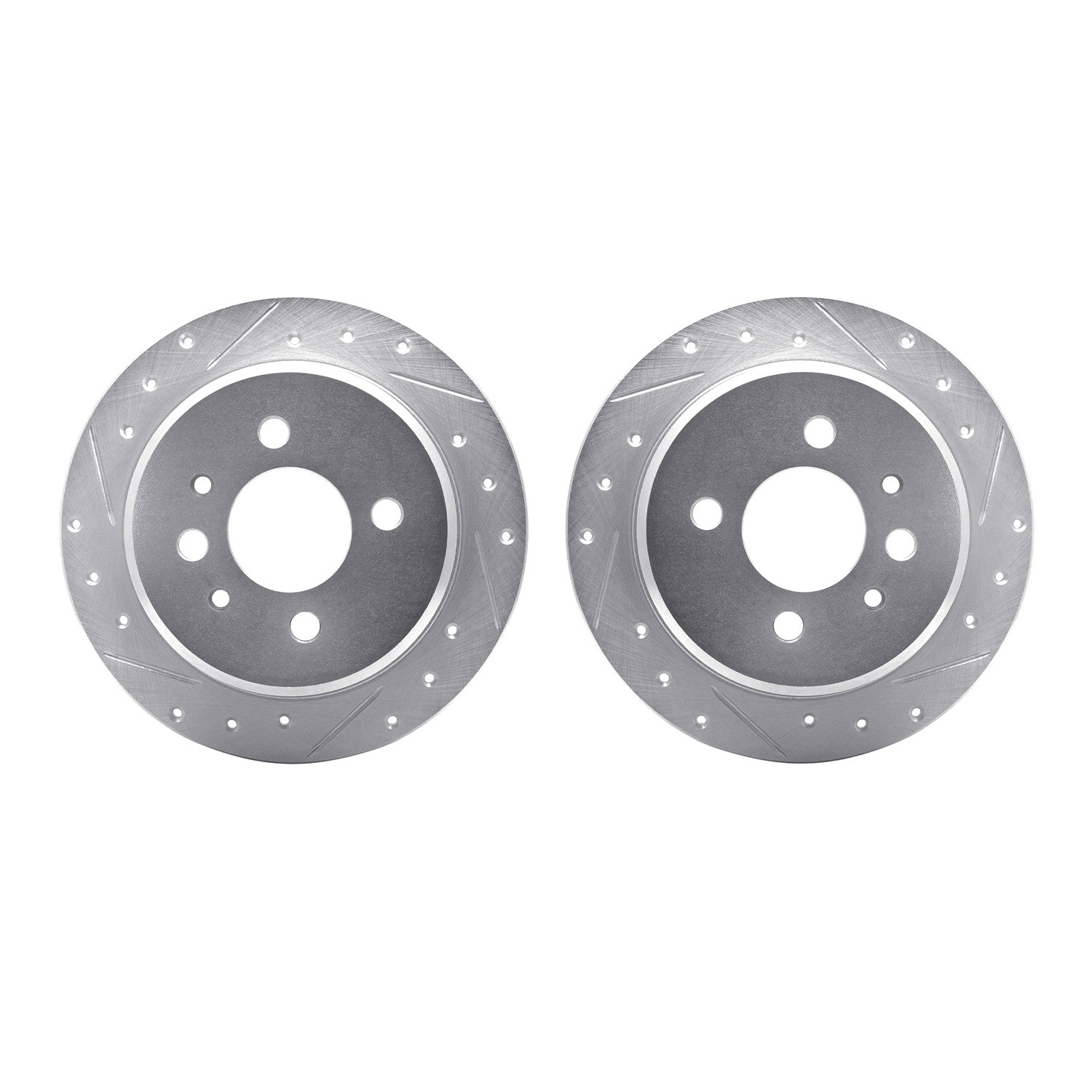 DYN 7002-31076 DFC Brake Rotors - Drilled & Slotted - Silver