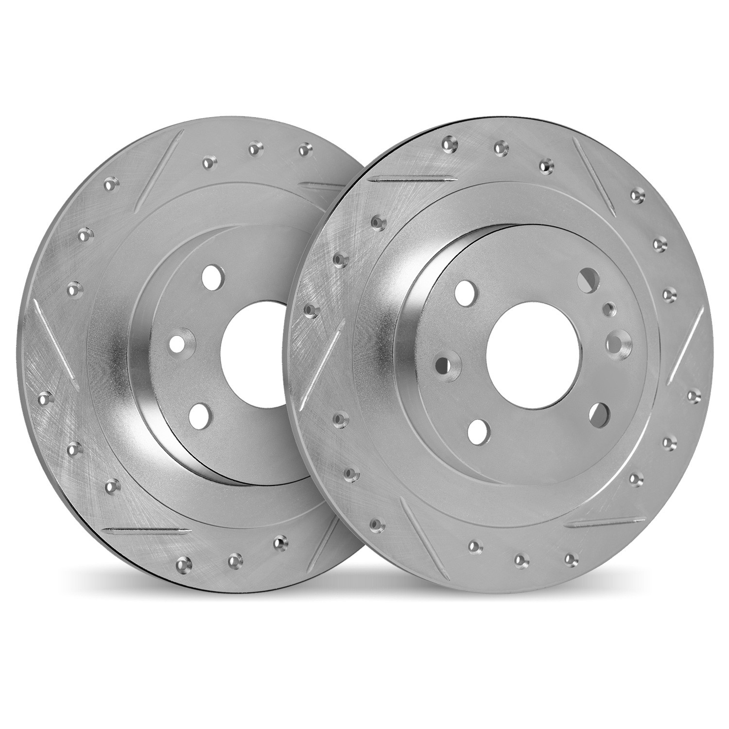 DYN 7002-31076 DFC Brake Rotors - Drilled & Slotted - Silver - Image 2