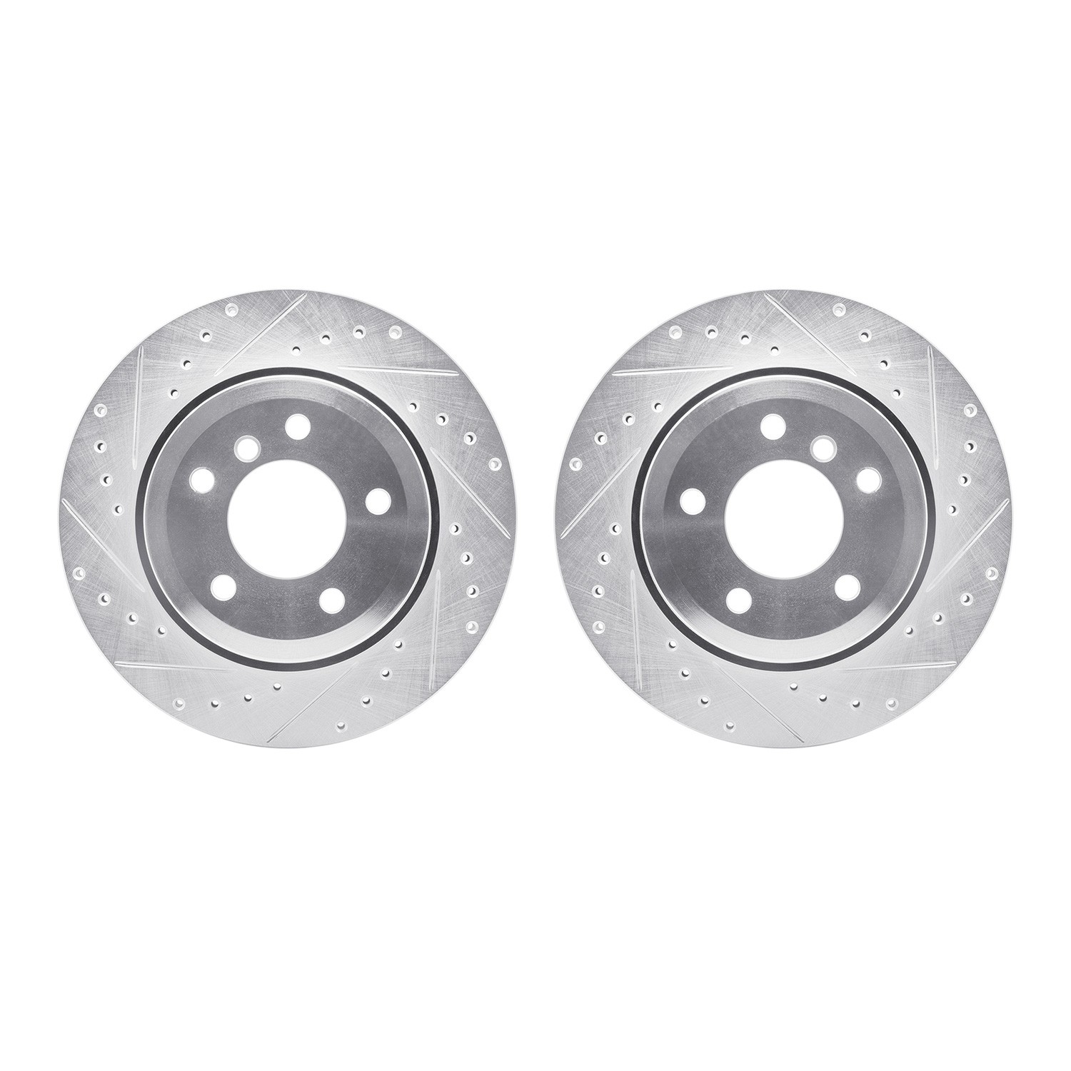 DYN 7002-31095 DFC Brake Rotors - Drilled & Slotted - Silver