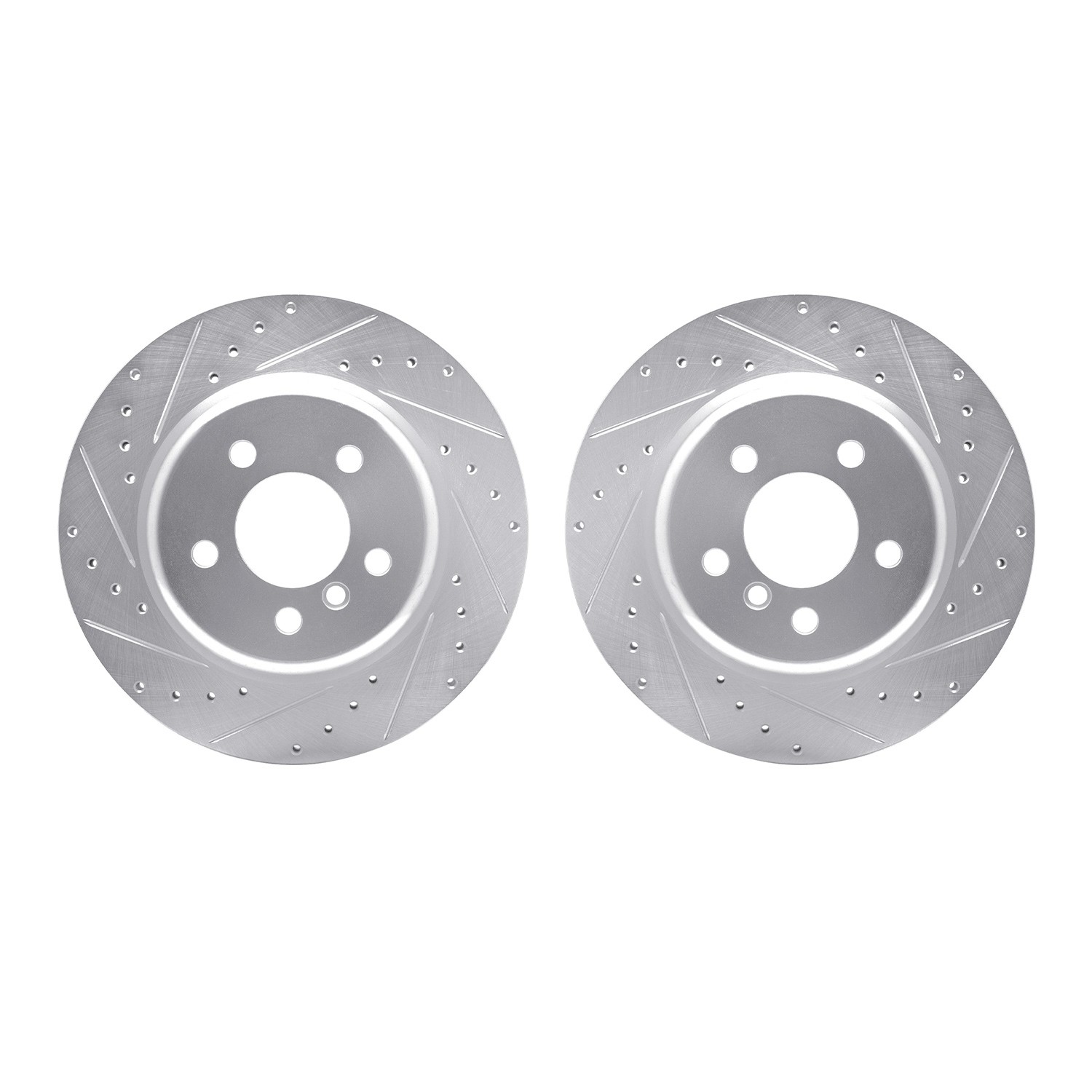 DYN 7002-31096 DFC Brake Rotors - Drilled & Slotted - Silver