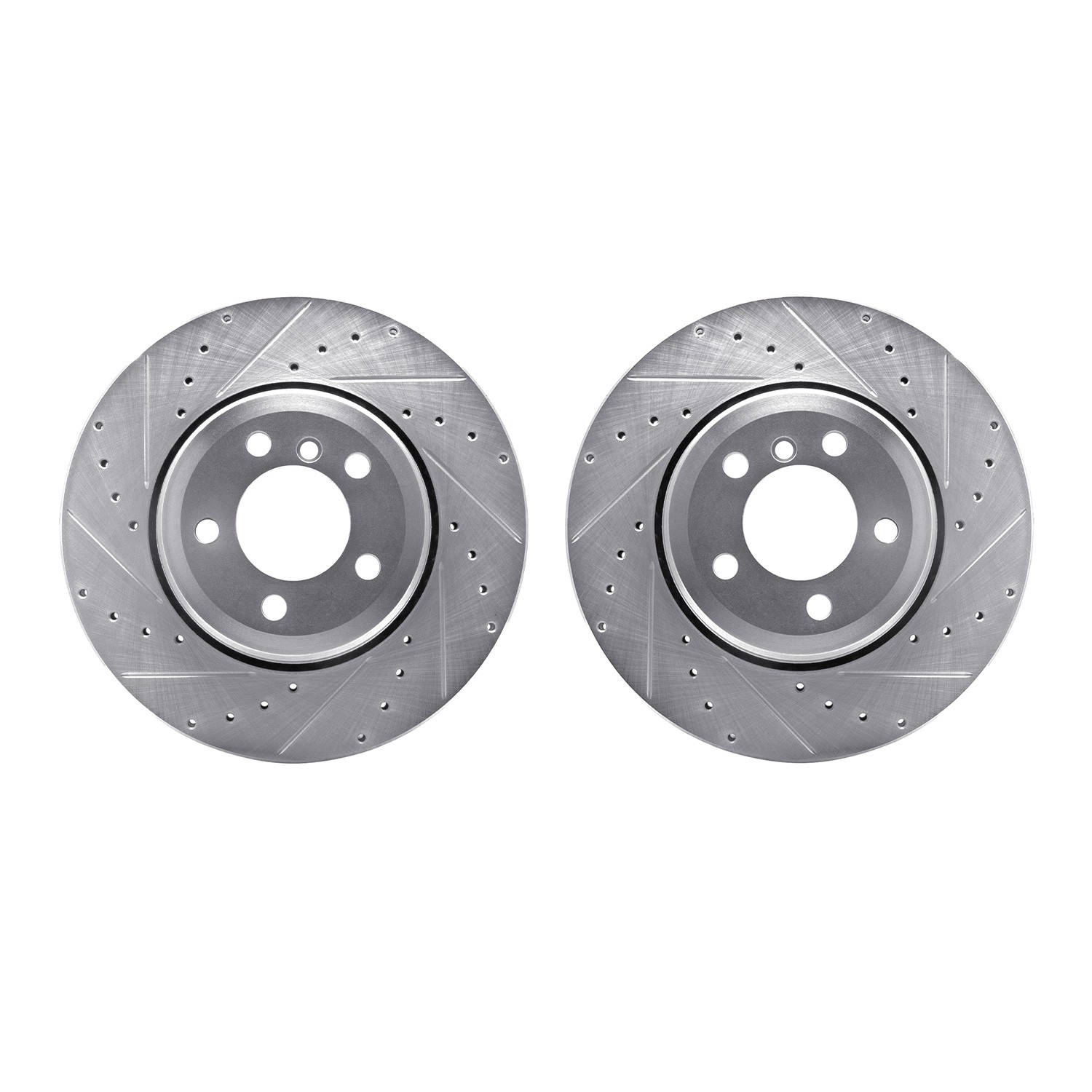 DYN 7002-31107 DFC Brake Rotors - Drilled & Slotted - Silver