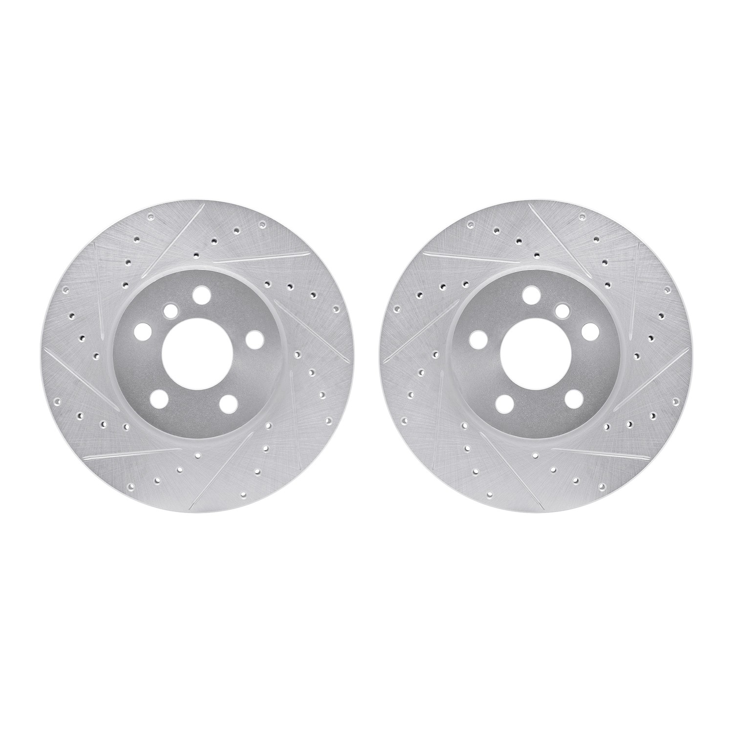 DYN 7002-32011 DFC Brake Rotors - Drilled & Slotted - Silver