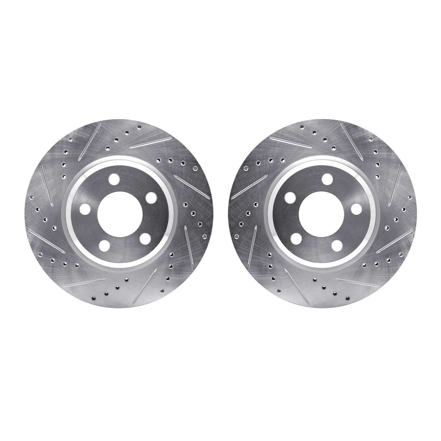 DYN-7002-39003 DFC Brake Rotors - Drilled & Slotted - Silver