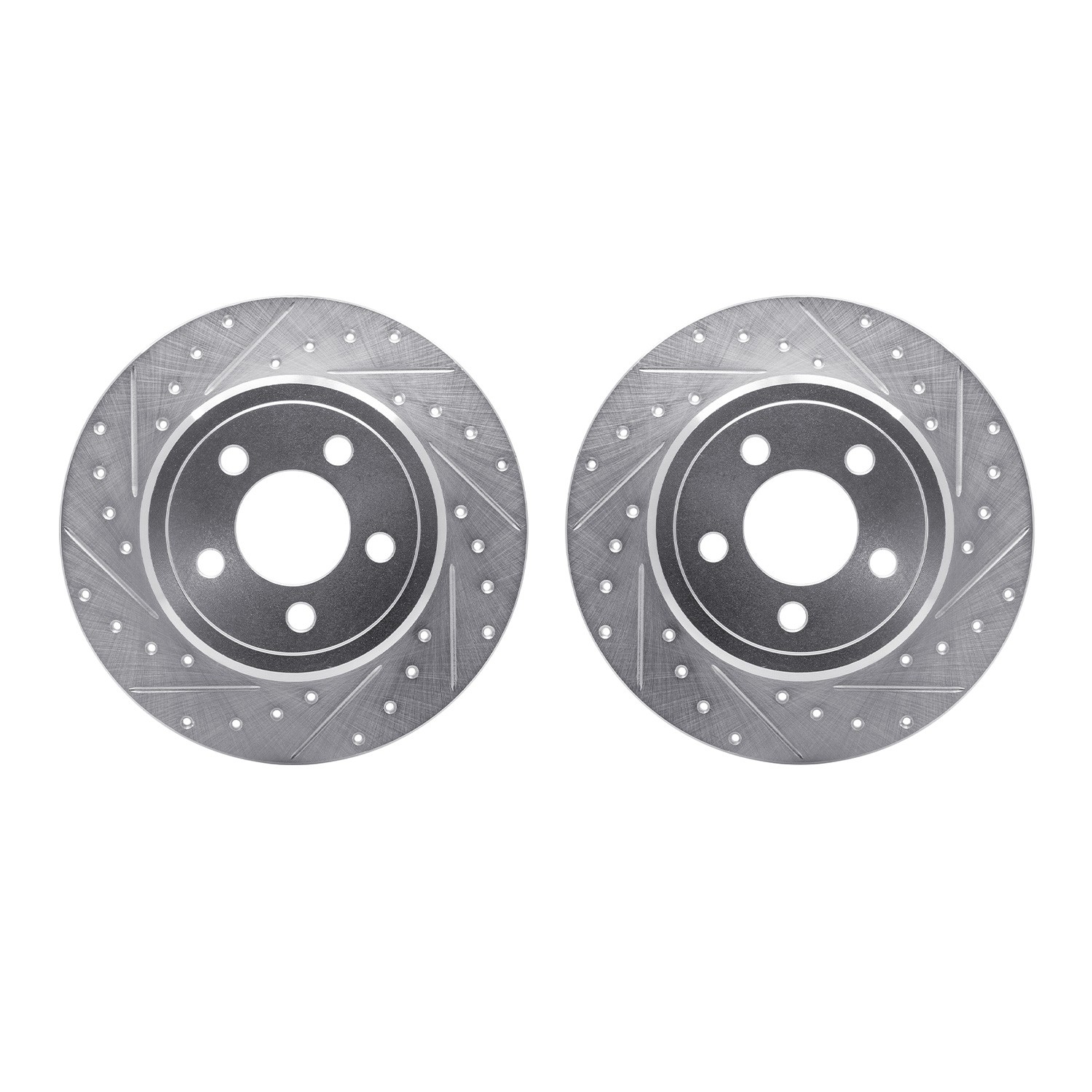 DYN 7002-39019 DFC Brake Rotors - Drilled & Slotted - Silver