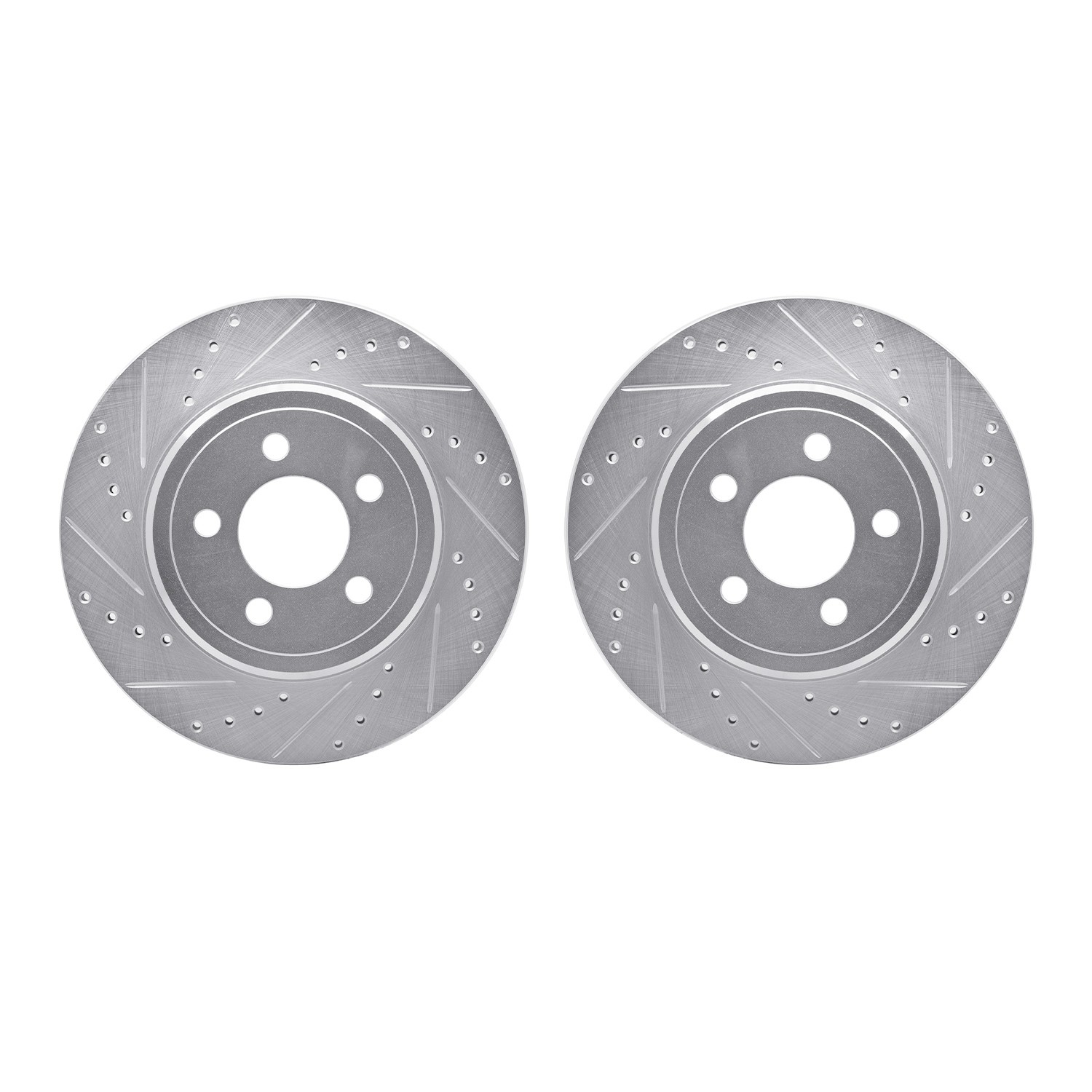 DYN 7002-39020 DFC Brake Rotors - Drilled & Slotted - Silver