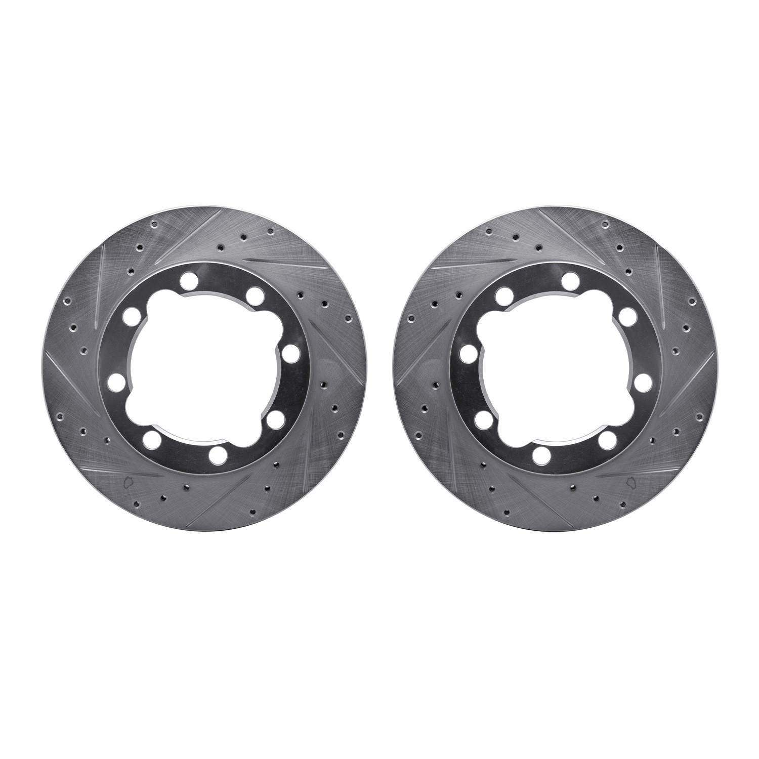 DYN 7002-40000 DFC Brake Rotors - Drilled & Slotted - Silver
