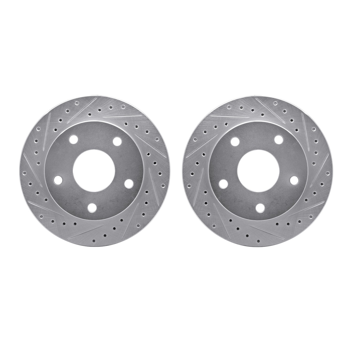 DYN 7002-40057 DFC Brake Rotors - Drilled & Slotted - Silver