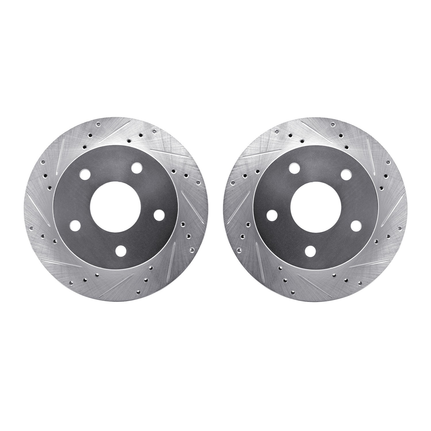 DYN 7002-40059 DFC Brake Rotors - Drilled & Slotted - Silver