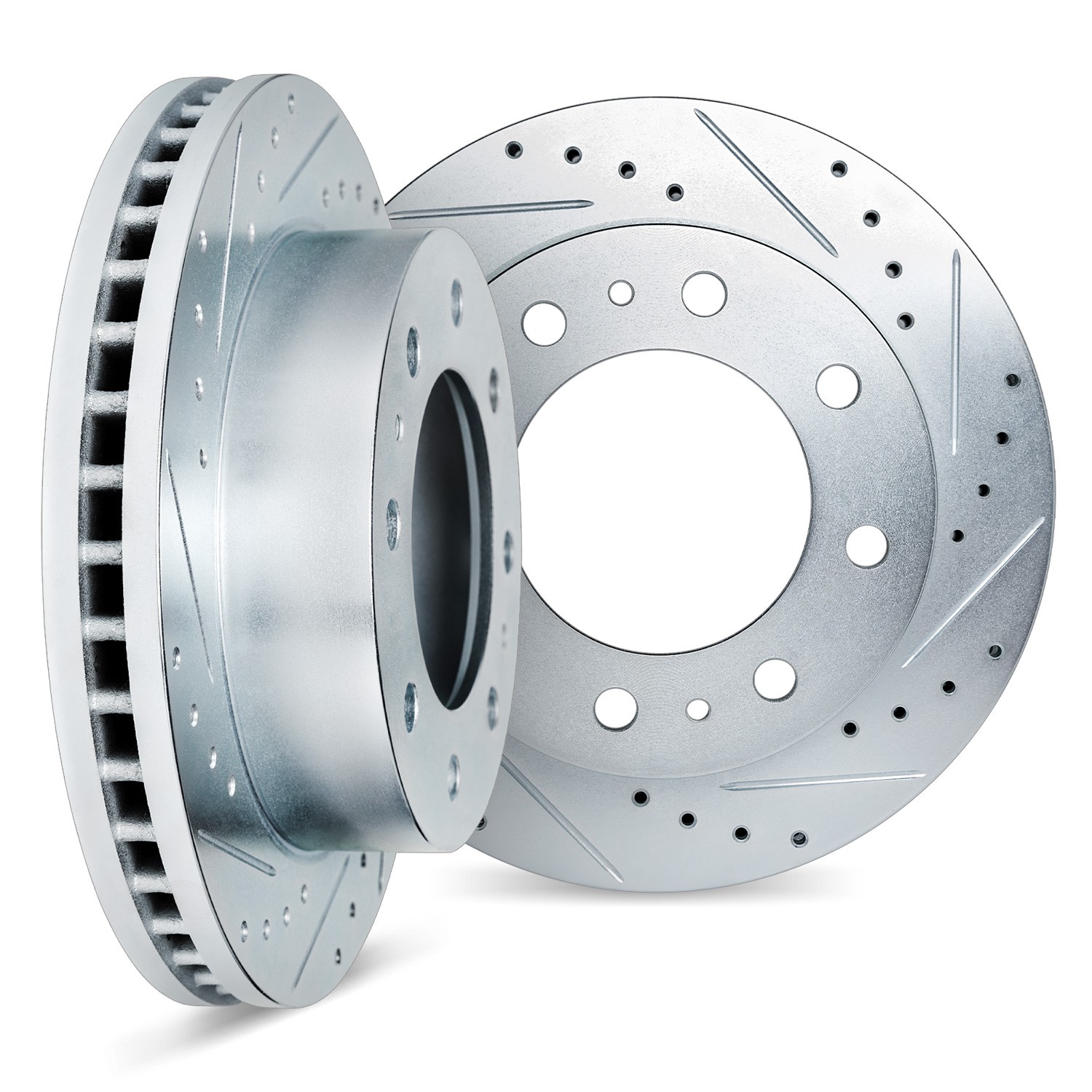 DYN 7002-40065 DFC Brake Rotors - Drilled & Slotted - Silver - Image 2