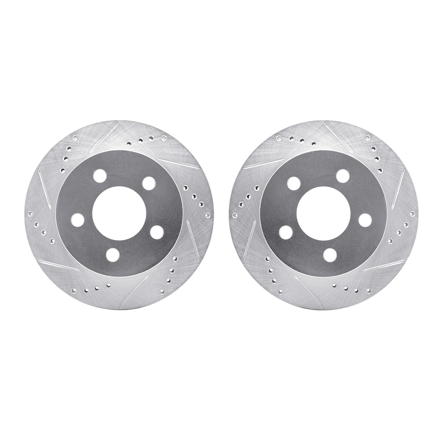 DYN 7002-42012 DFC Brake Rotors - Drilled & Slotted - Silver