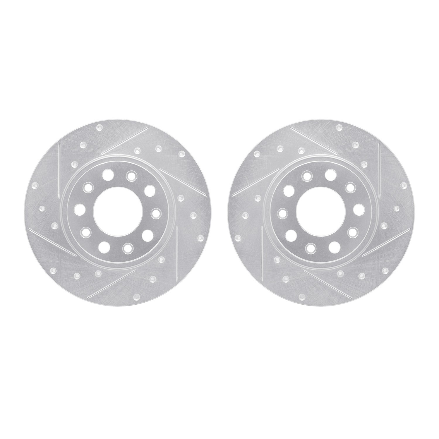 DYN 7002-42024 DFC Brake Rotors - Drilled & Slotted - Silver