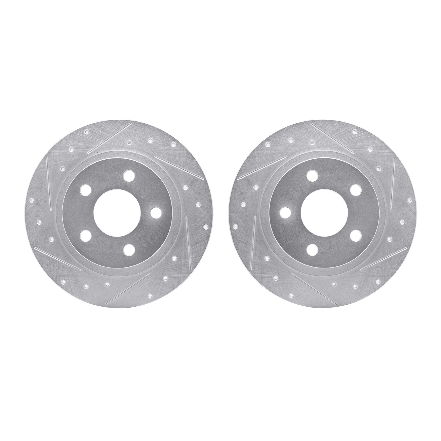 DYN 7002-45022 DFC Brake Rotors - Drilled & Slotted - Silver