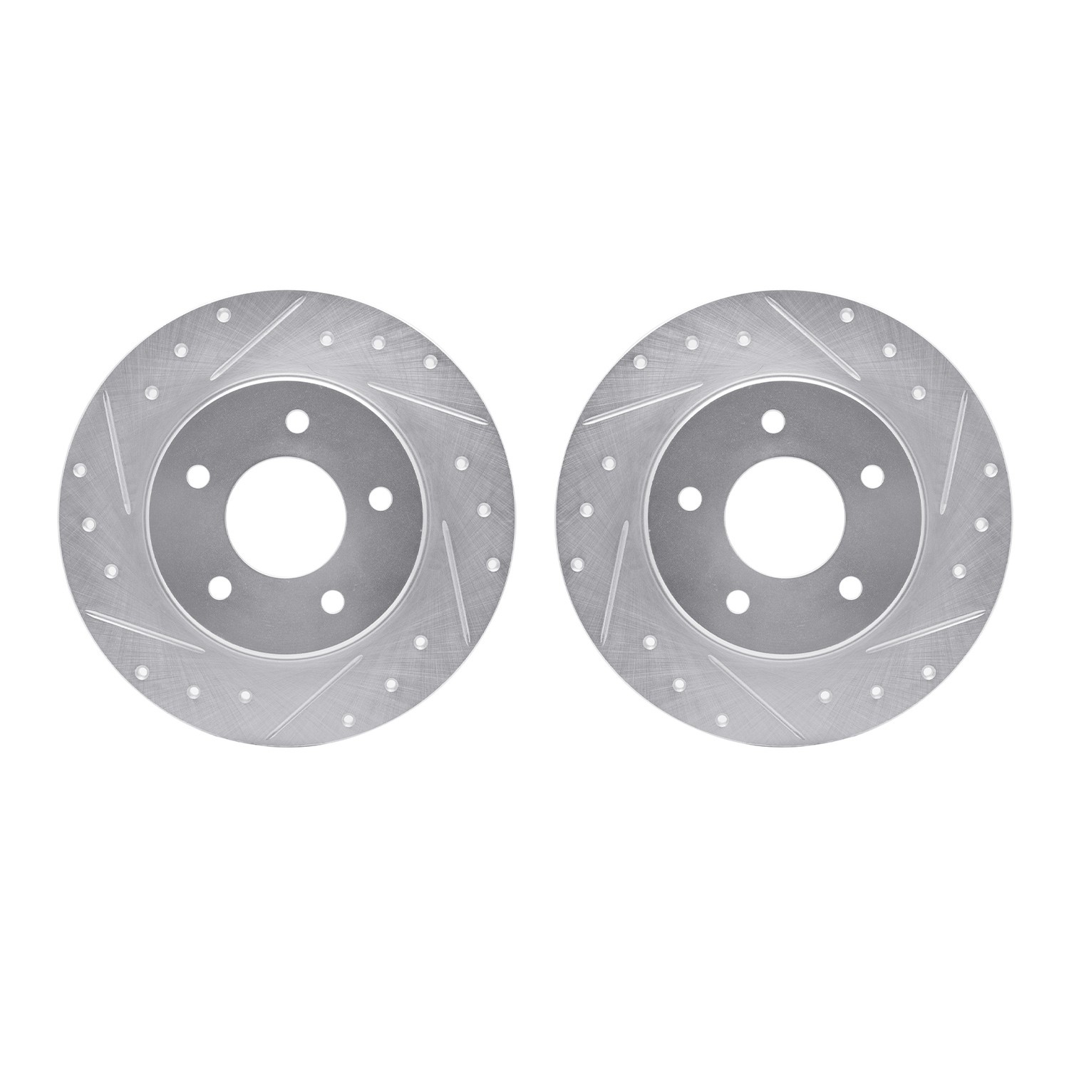 DYN 7002-45024 DFC Brake Rotors - Drilled & Slotted - Silver