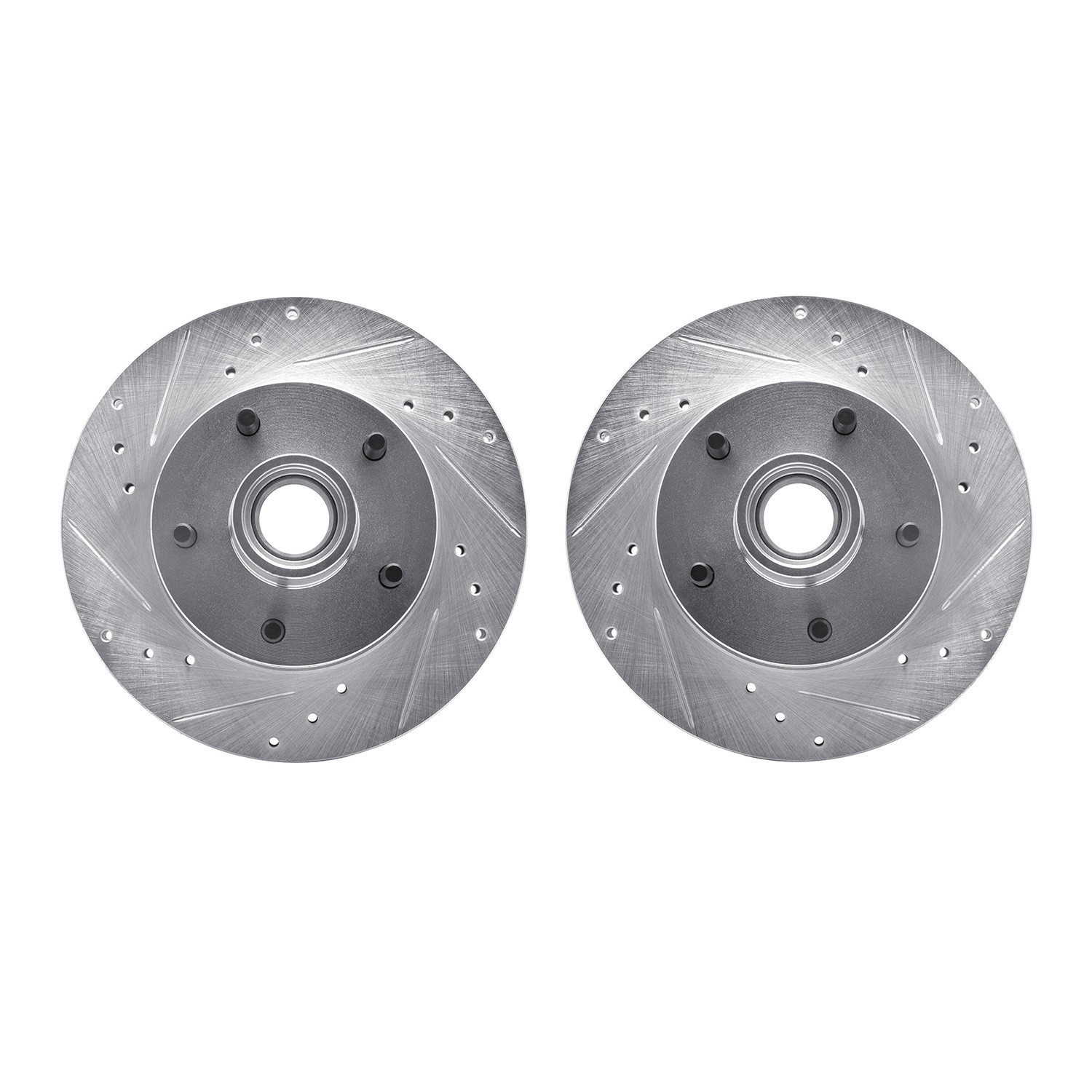 DYN 7002-47009 DFC Brake Rotors - Drilled & Slotted - Silver