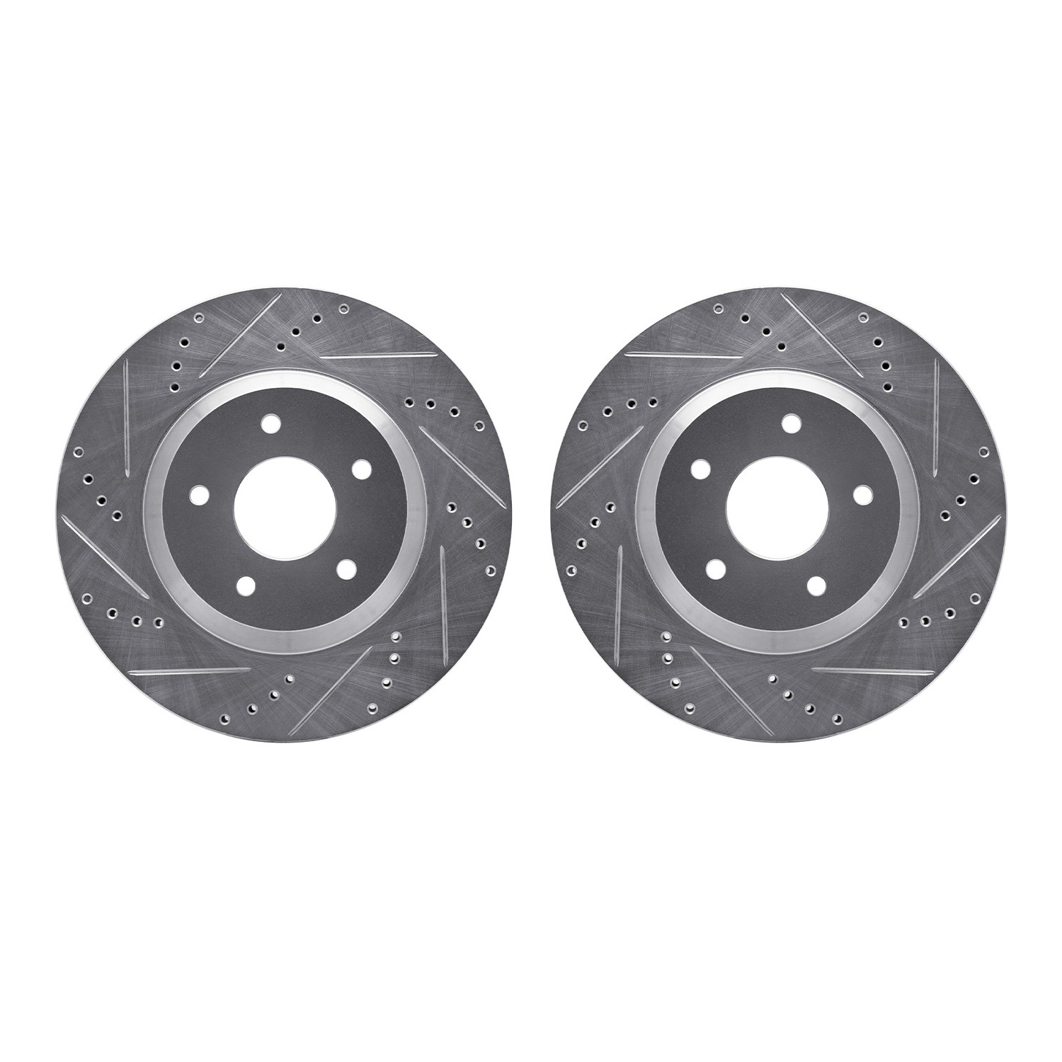 DYN 7002-47033 DFC Brake Rotors - Drilled & Slotted - Silver