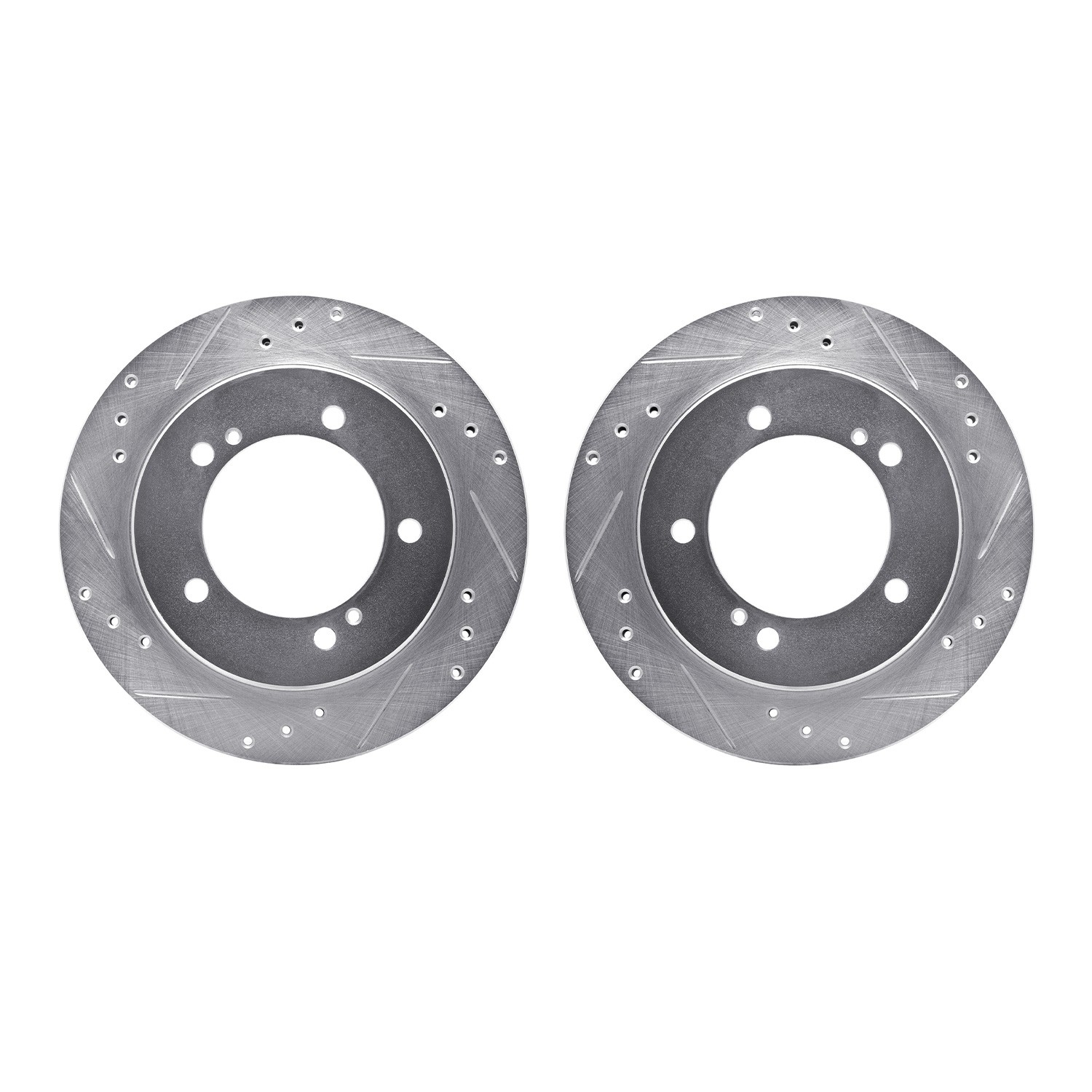 DYN 7002-47046 DFC Brake Rotors - Drilled & Slotted - Silver